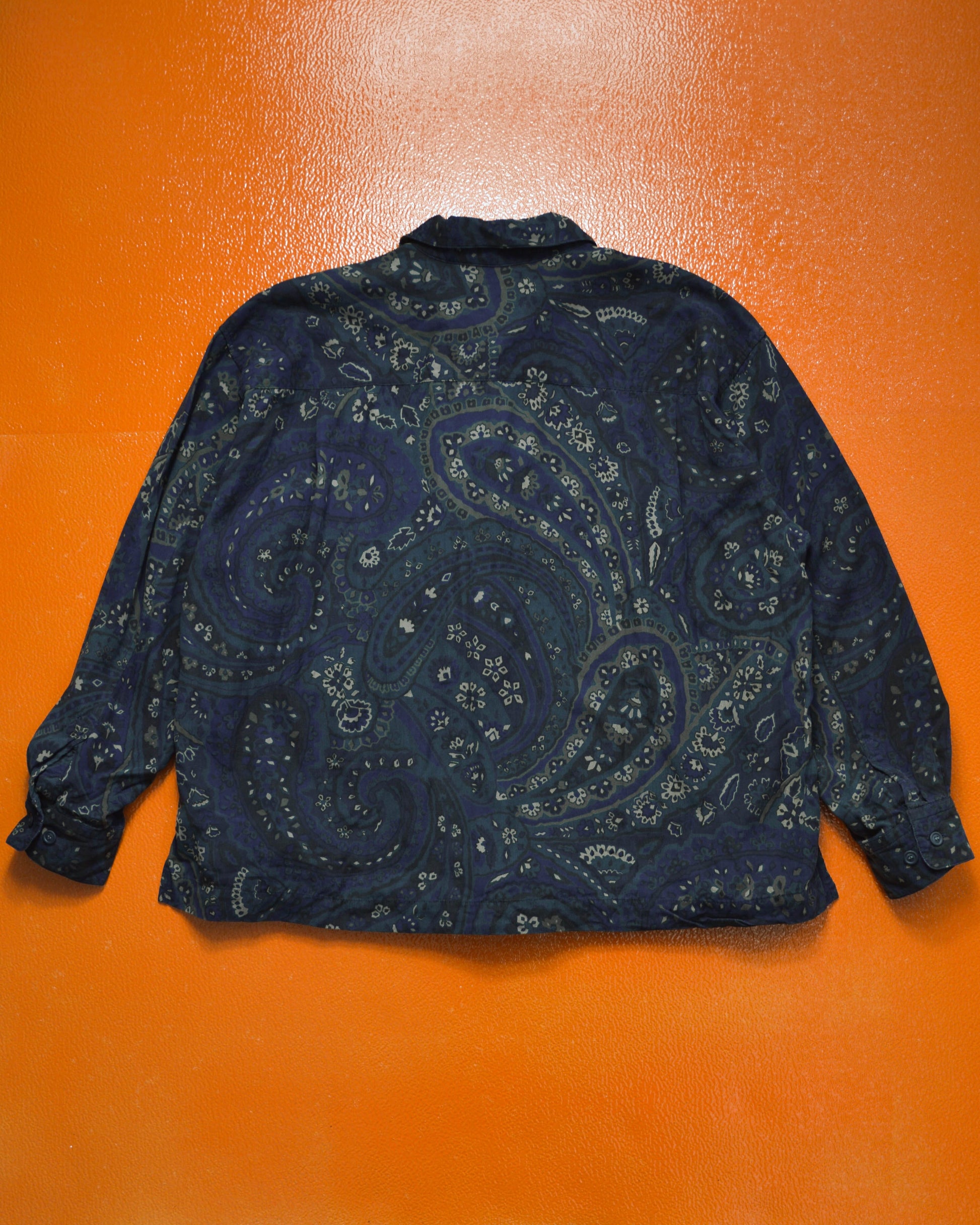 Issey Miyake 80s Navy Paisley Shirt (S~M)