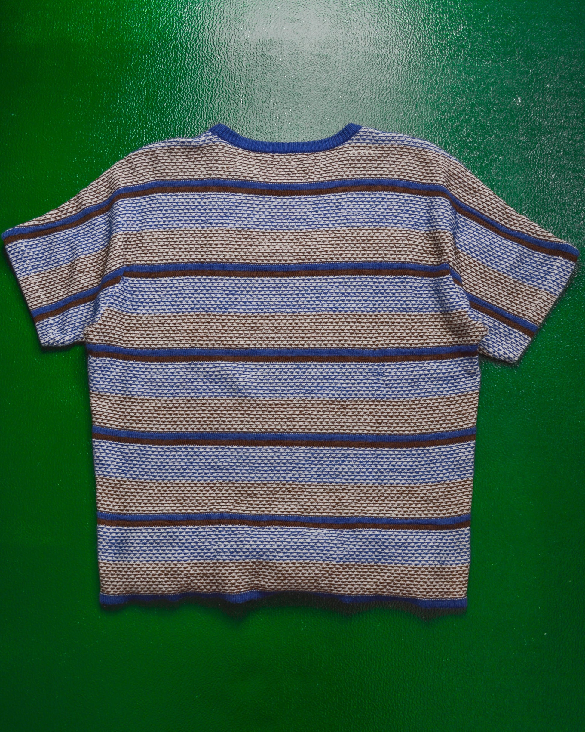 Issey Miyake 80s Pattern Striped Shortsleeve Knit Jumper (M~L)