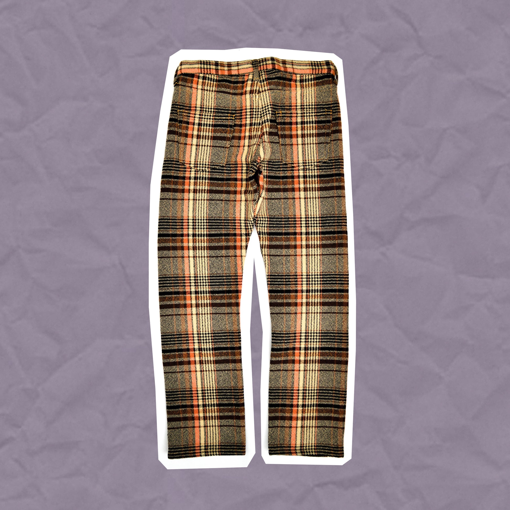 Junya Watanabe 2004 Orange and Brown Wool Plaid Pants (~30~)