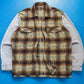 Marithe Francois Girbaud 90s Brown Plaid Panelled Zip Up Over Shirt (~L~)
