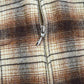 Marithe Francois Girbaud 90s Brown Plaid Panelled Zip Up Over Shirt (~L~)