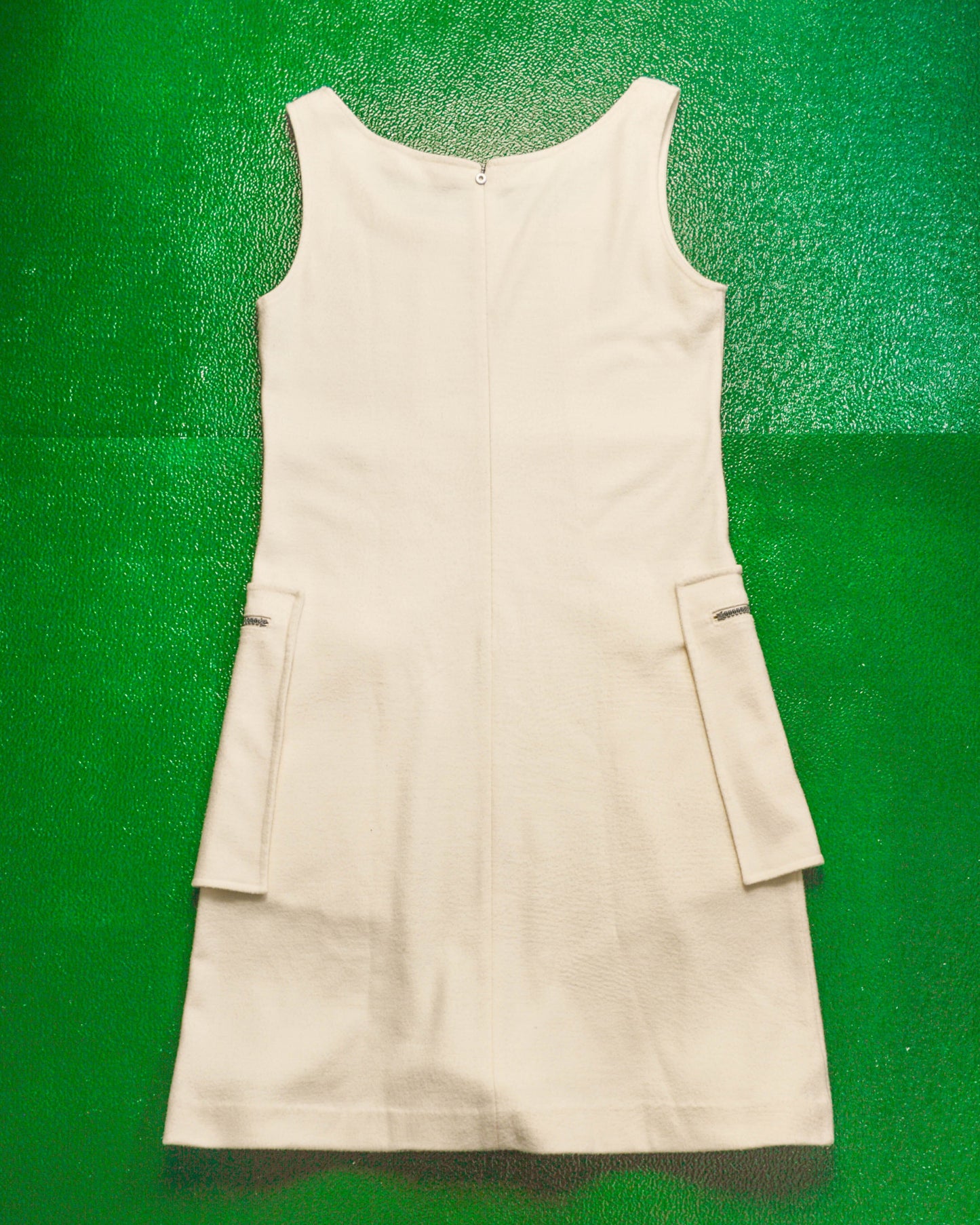 Marithe Francois Girbaud Cream Textured Cargo Dress (~M~)