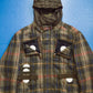 Marithe Francois Girbaud Muted Plaid Wool Multi-Pocket Jacket (~M~)