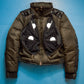 Marithe Francois Girbaud Tactical Concealed Compartment Leather Trim Biker Style Technical Convertible Down Jacket (S~M)