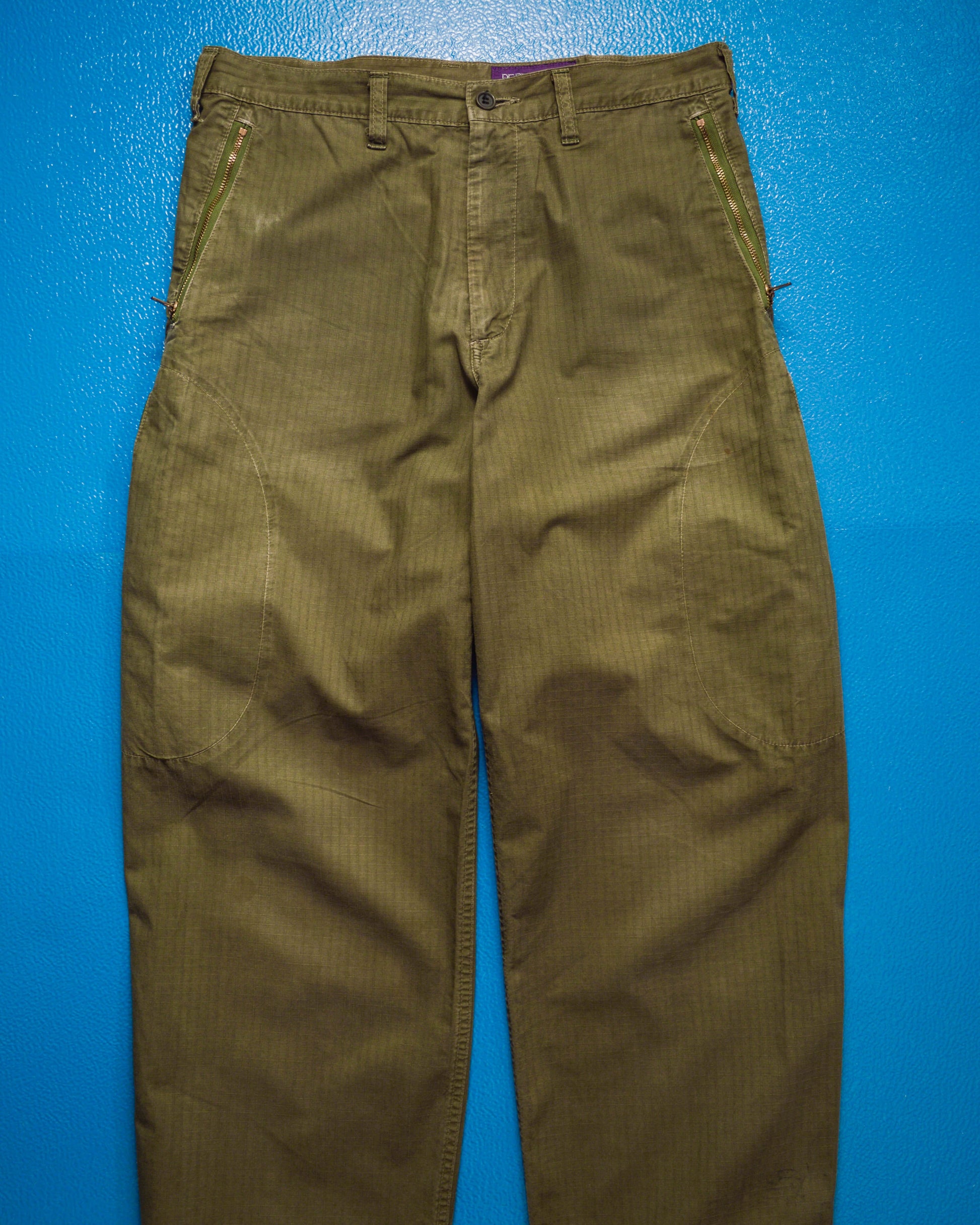 Nepenthes Green Rip-stop Stacked Side Pocket Fatigue Pants (~30~)