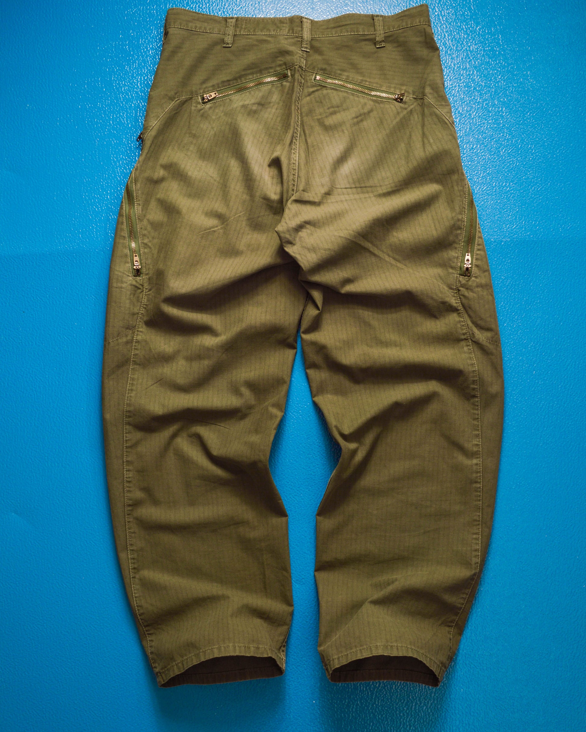 Nepenthes Green Rip-stop Stacked Side Pocket Fatigue Pants (~30~)