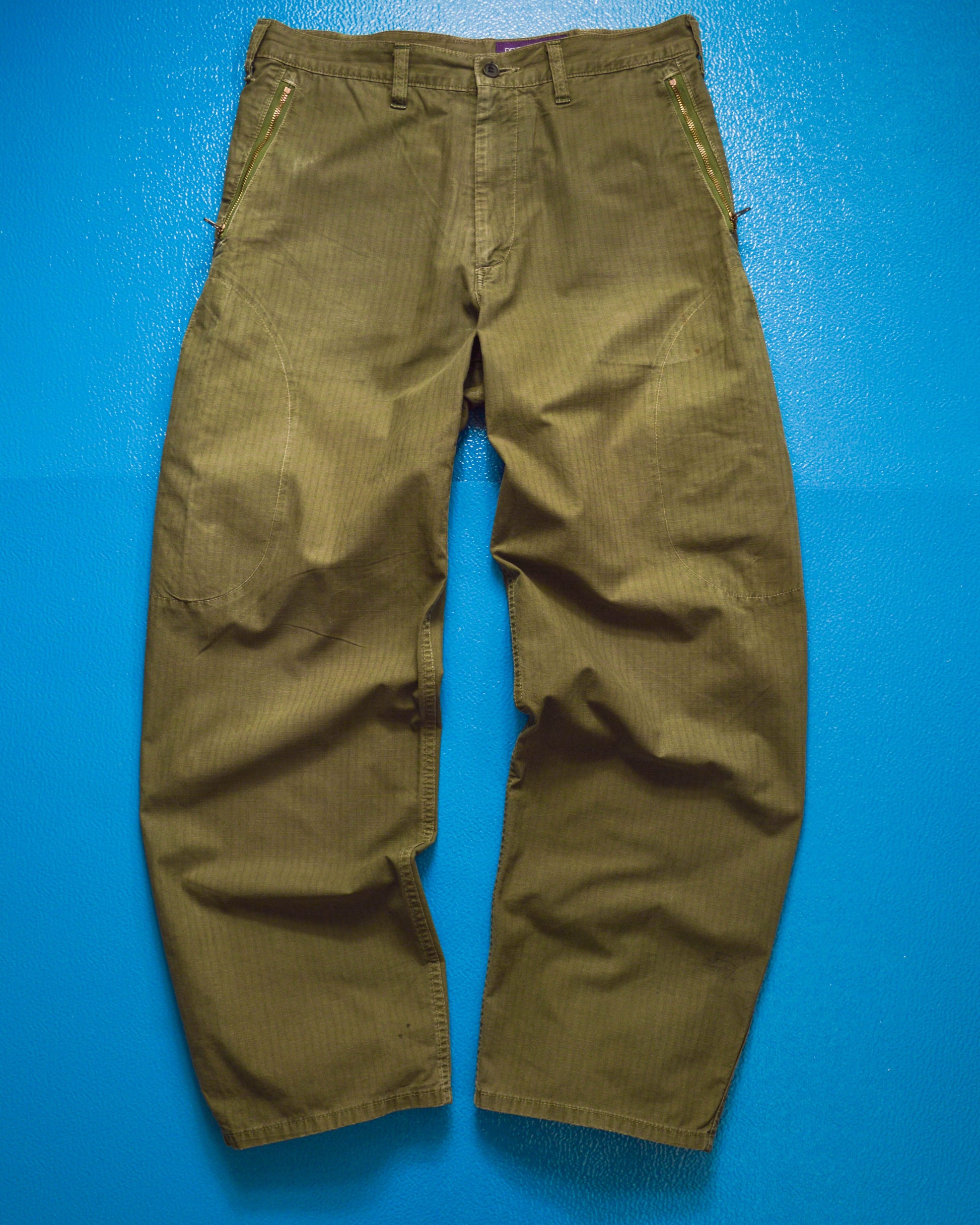 Nepenthes Green Rip-stop Stacked Side Pocket Fatigue Pants (~30~)