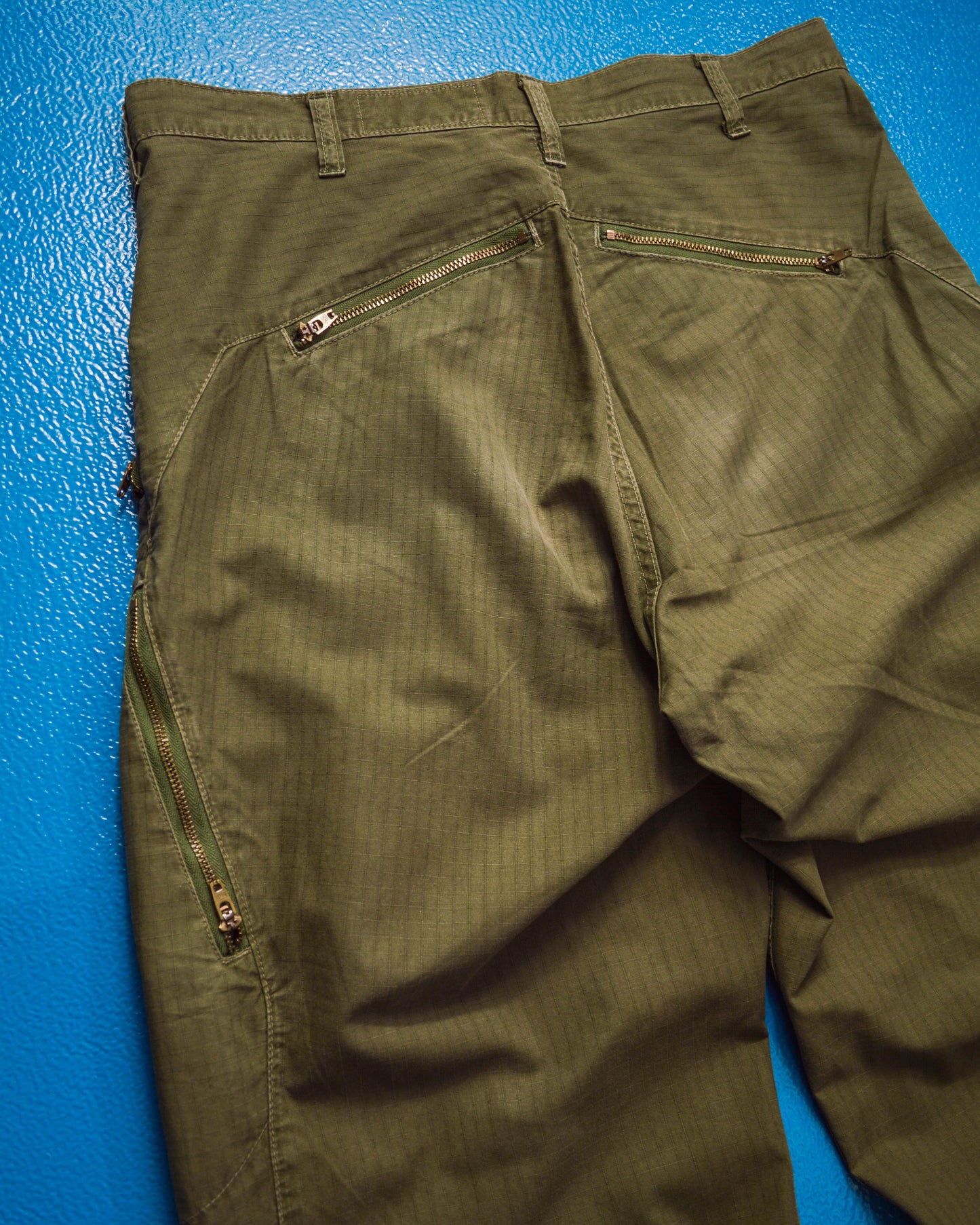 Nepenthes Green Rip-stop Stacked Side Pocket Fatigue Pants (~30~)