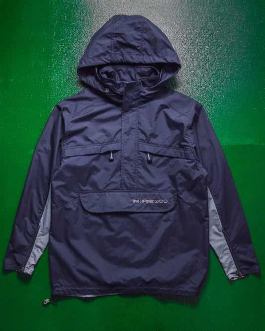 Nike Fall 2001 Navy Panelled Quarter Zip Windbreaker Anorak Jacket (M)