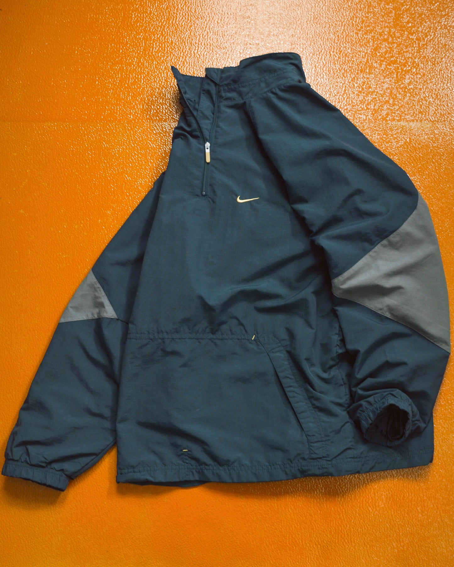 Nike Fall 2007 Panelled Navy Grey Quarter Zip Track Top Jacket (~S~)