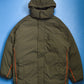 Nike Olive Military Style Minimal Down Split Hood Parka Jacket (XL)