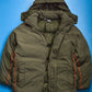 Nike Olive Military Style Minimal Down Split Hood Parka Jacket (XL)