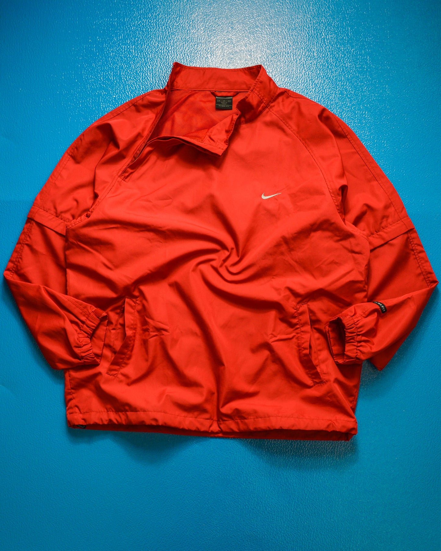 Nike Red Clima-fit Asymmetrical Half Sleeve Convertible Quarterzip Tracktop (M)