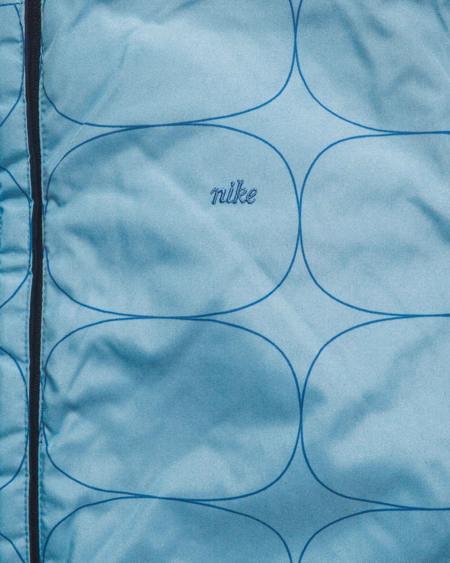 Nike Reversible Bubble Print Navy Blue Reversible Insulated Light Jacket (S~M)