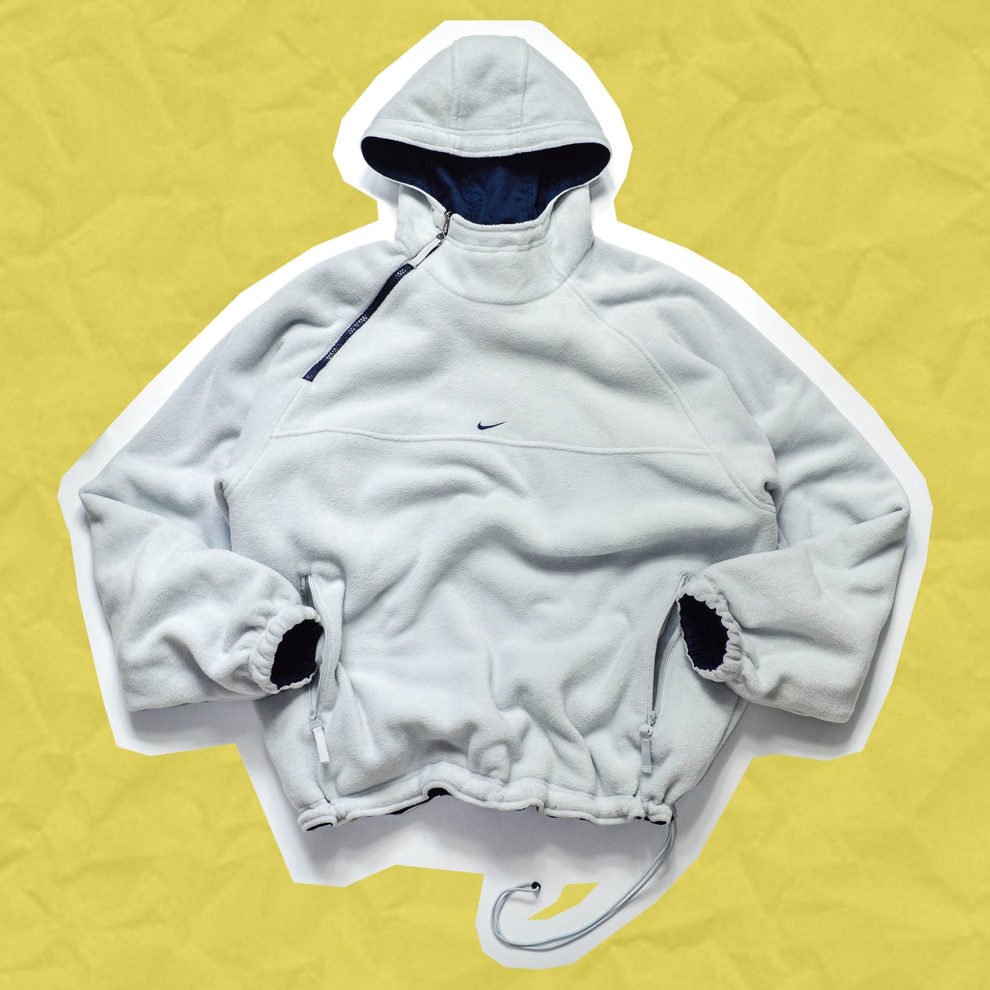 Nike Reversible Navy / Baby Blue Asymmetrical Zip Anorak Jacket (~XL~)