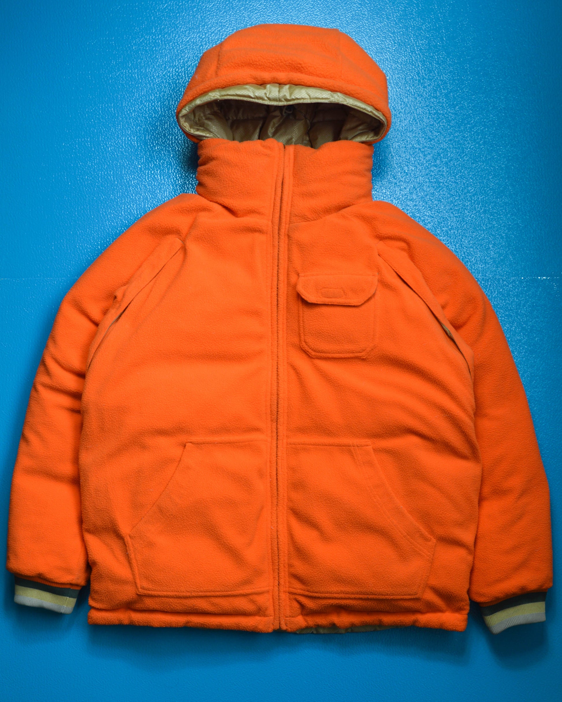 Nike Reversible Nylon / Fleece Gold / Orange Puffer Jacket (XL)