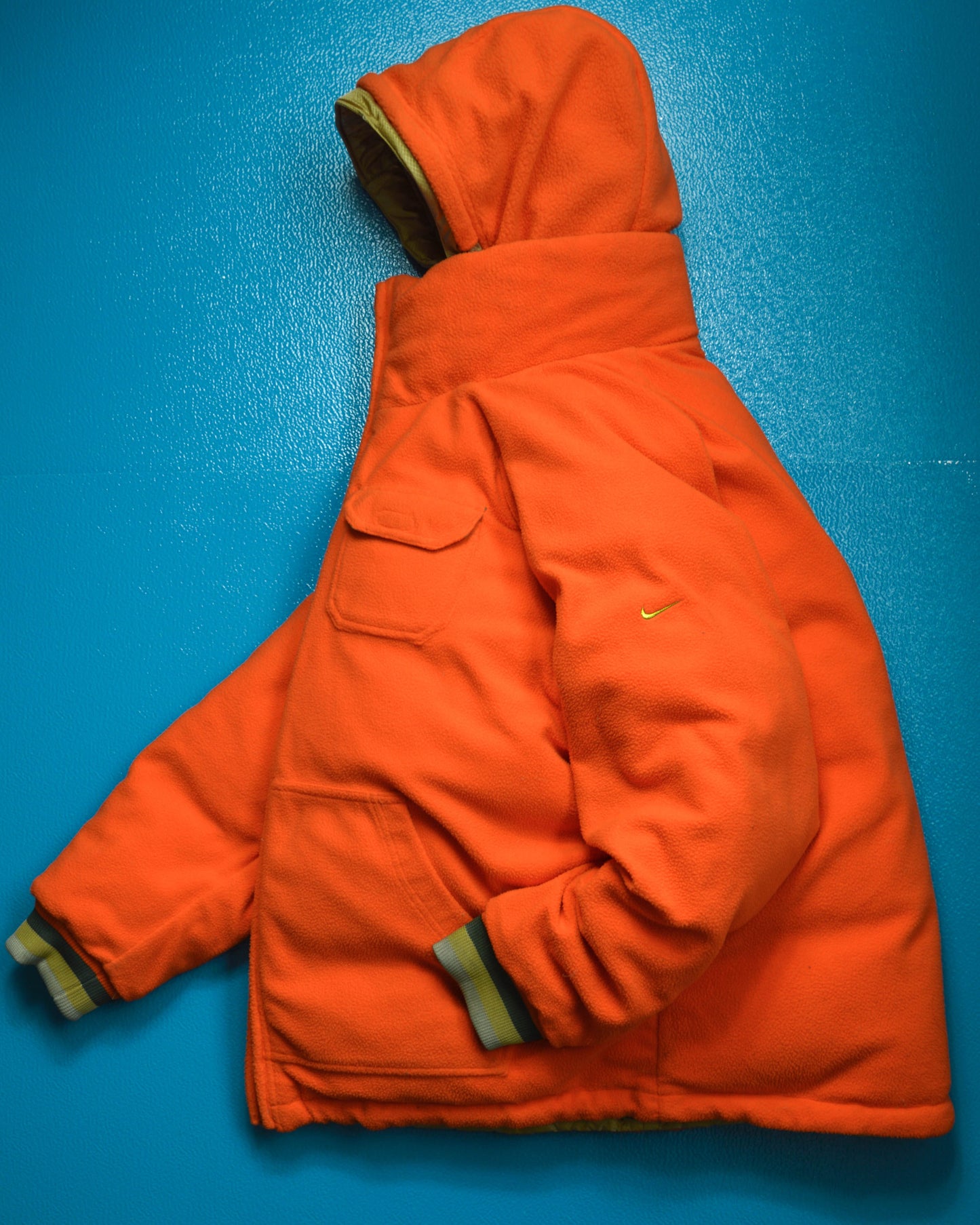 Nike Reversible Nylon / Fleece Gold / Orange Puffer Jacket (XL)