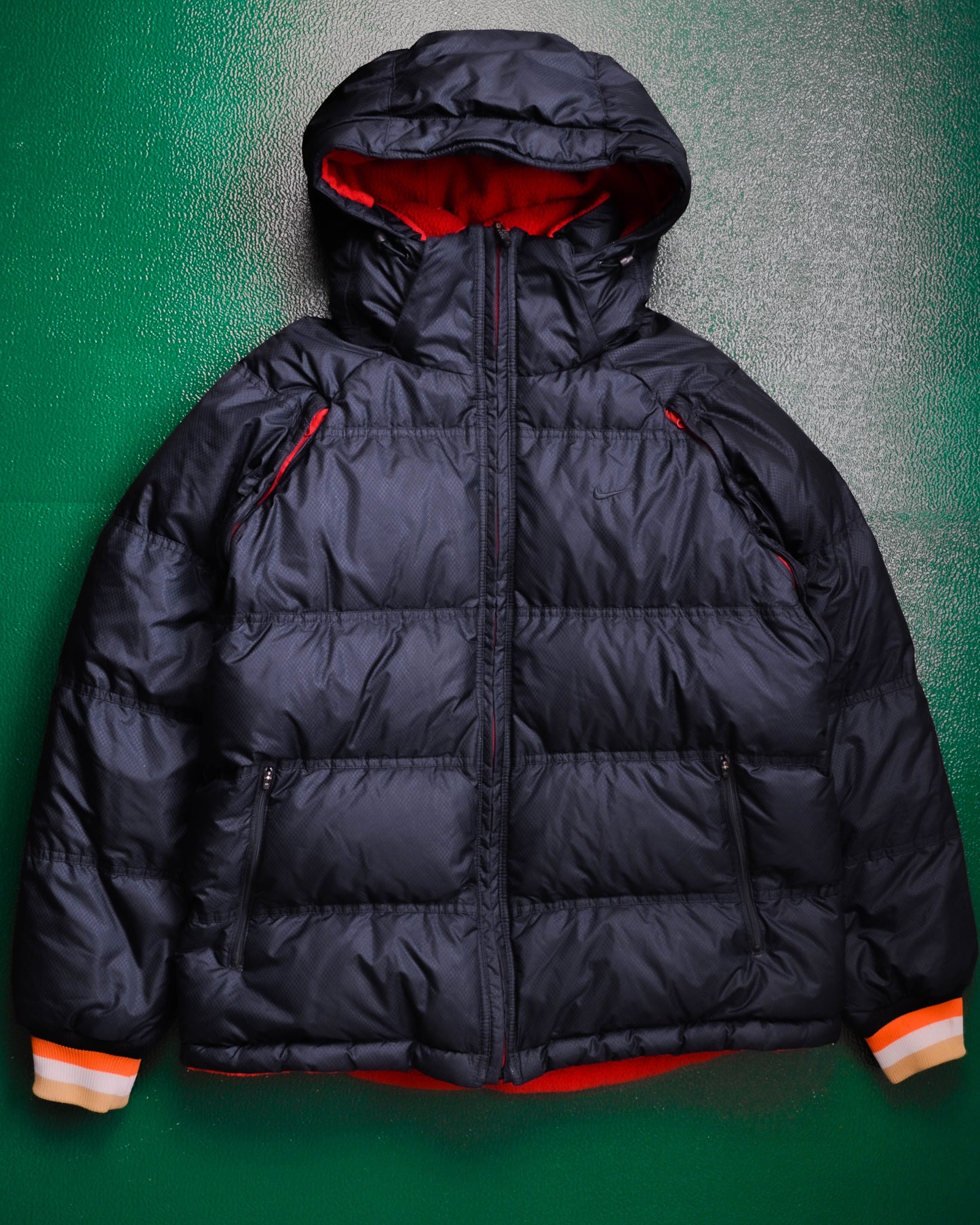 Nike Reversible Nylon / Fleece Navy / Red Puffer Jacket (L & XL)