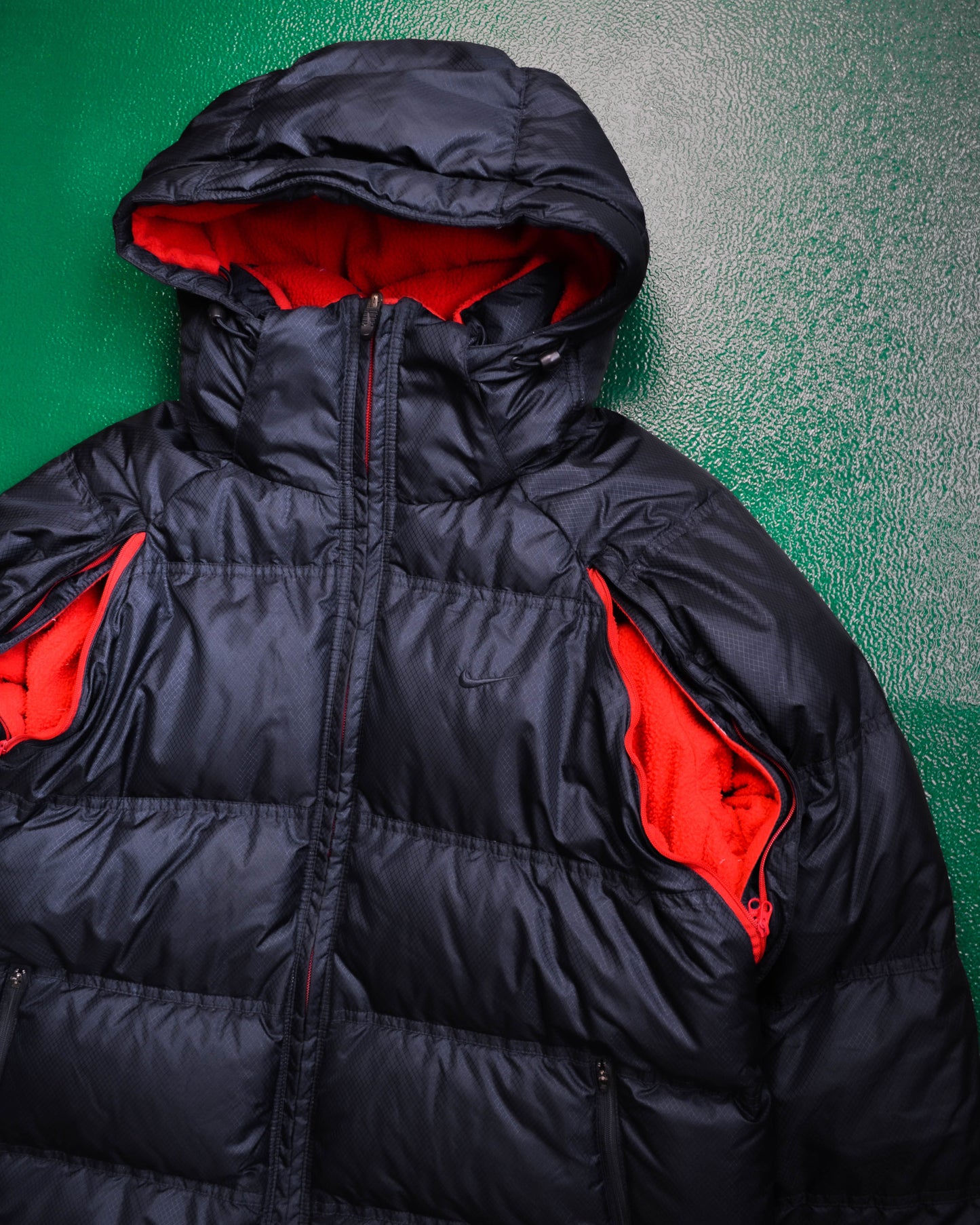 Nike Reversible Nylon / Fleece Navy / Red Puffer Jacket (L & XL)