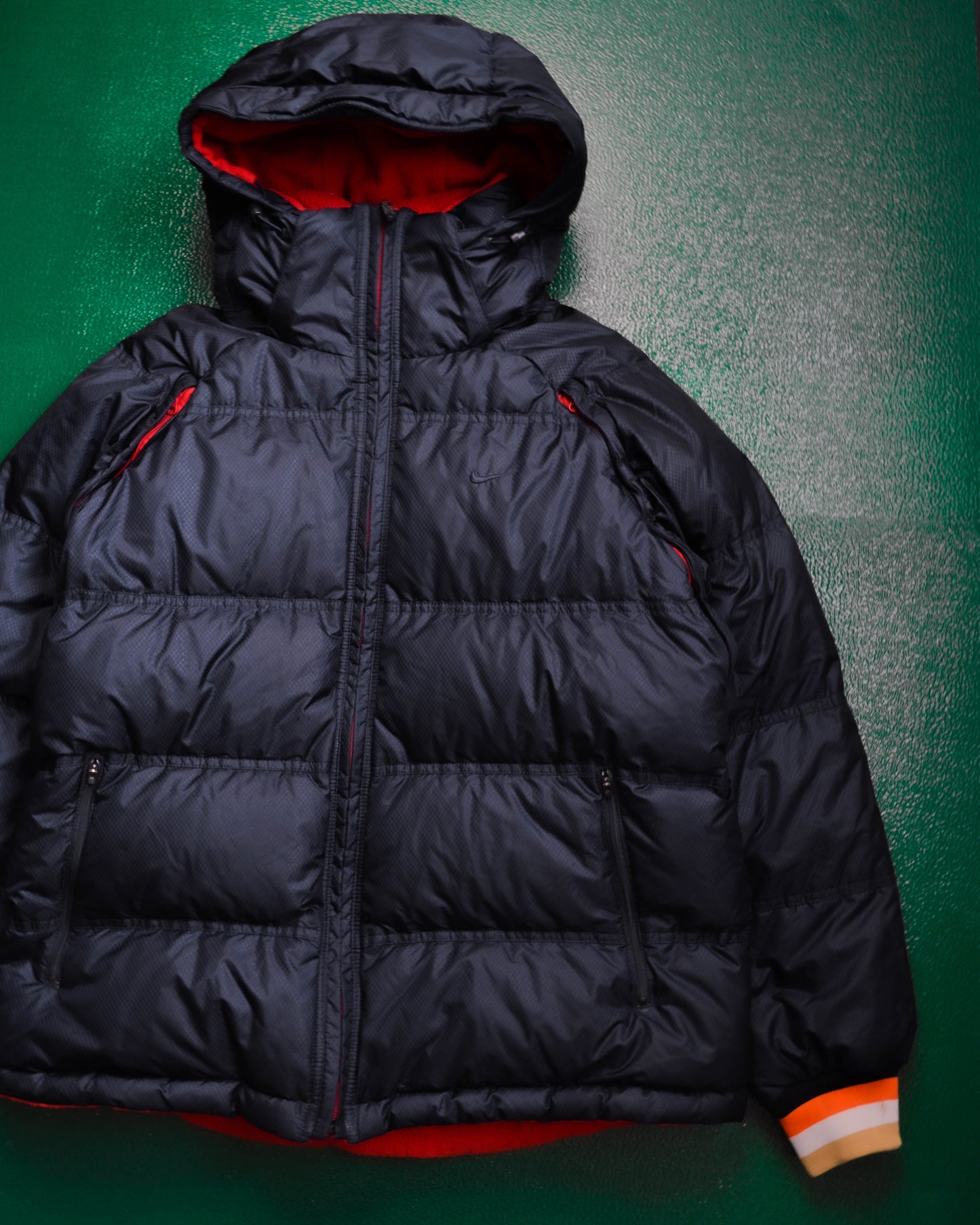 Nike Reversible Nylon / Fleece Navy / Red Puffer Jacket (L & XL)