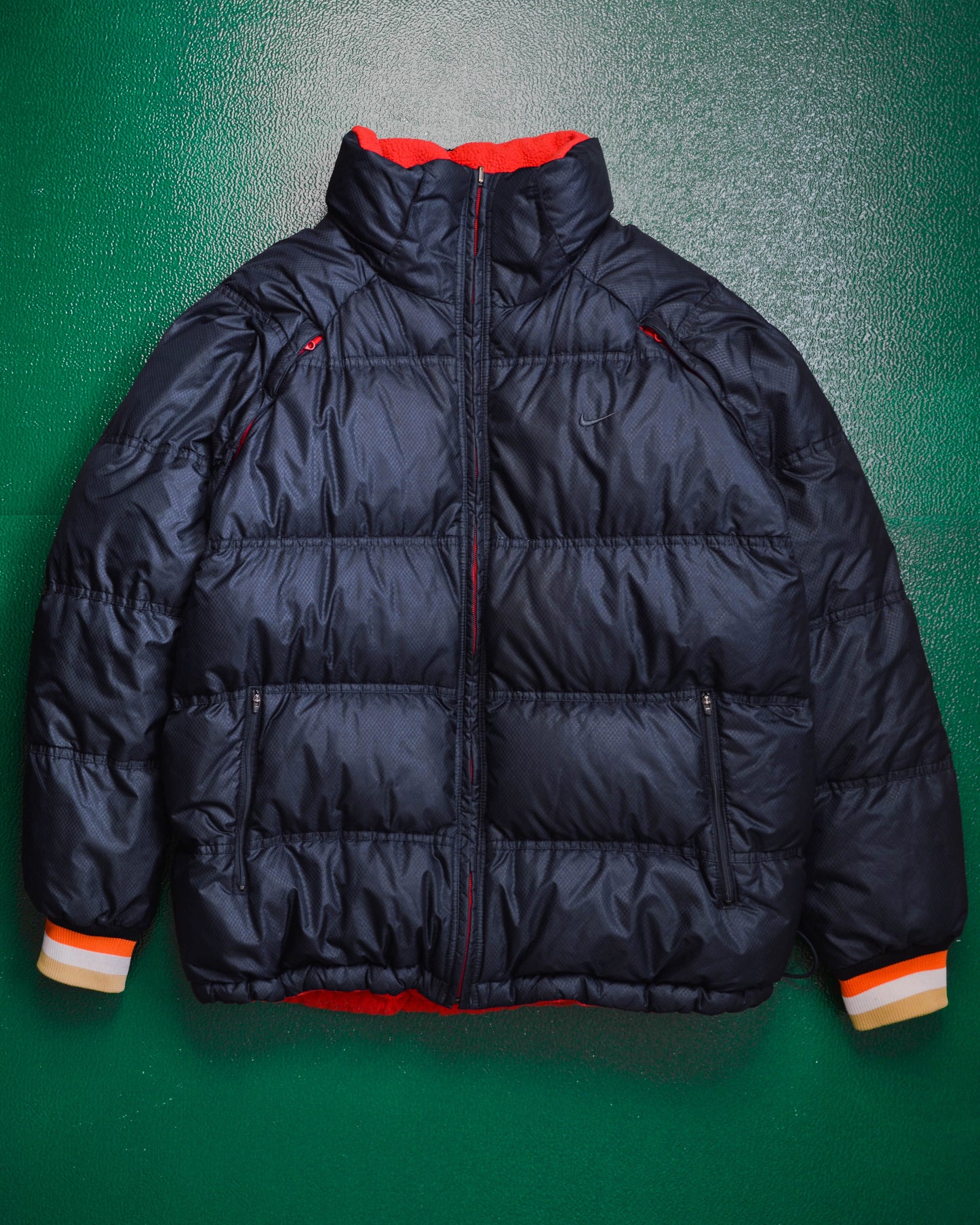 Nike Reversible Nylon / Fleece Navy / Red Puffer Jacket (XL)