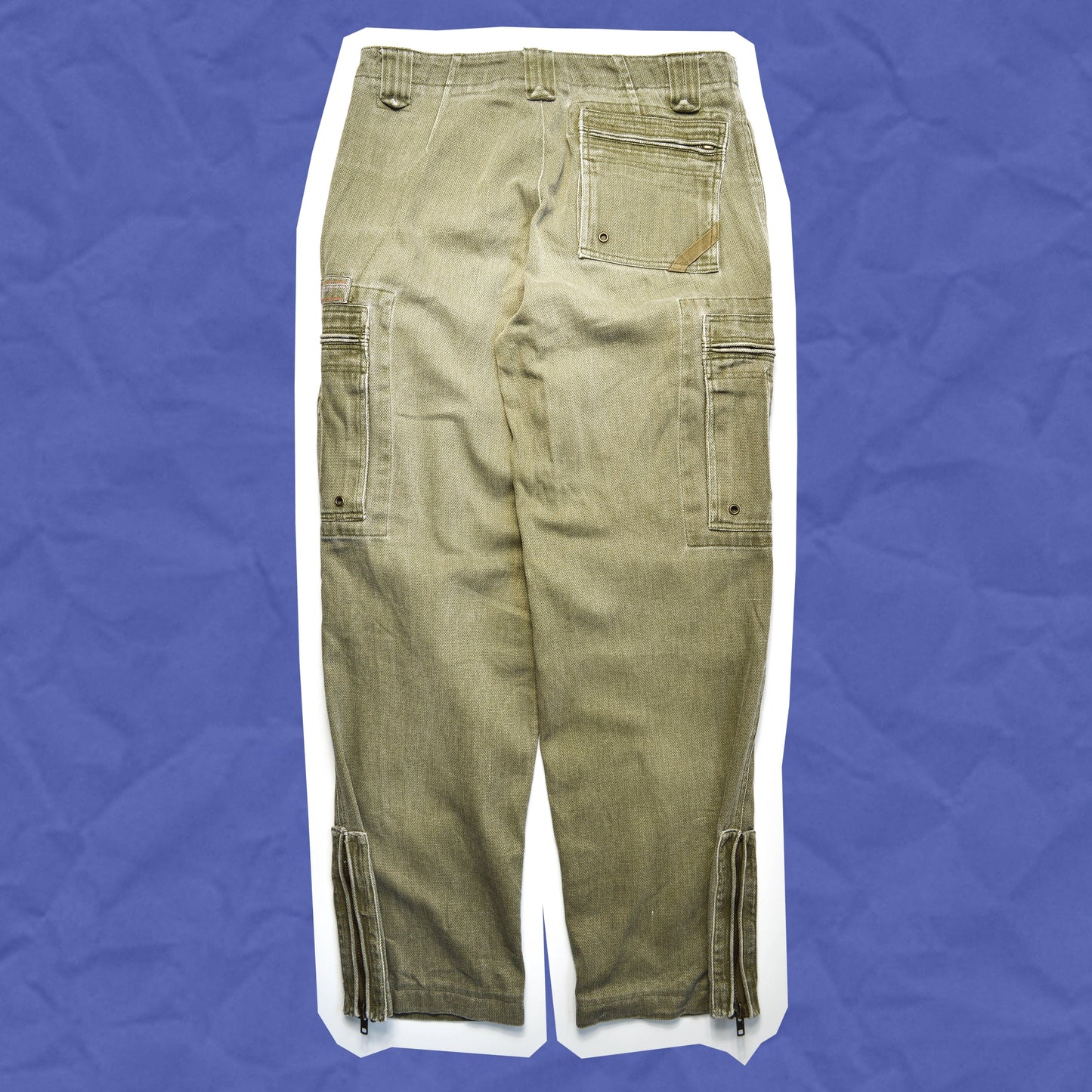 Oakley Green / Grey Baggy Denim Cargo Pants (33)