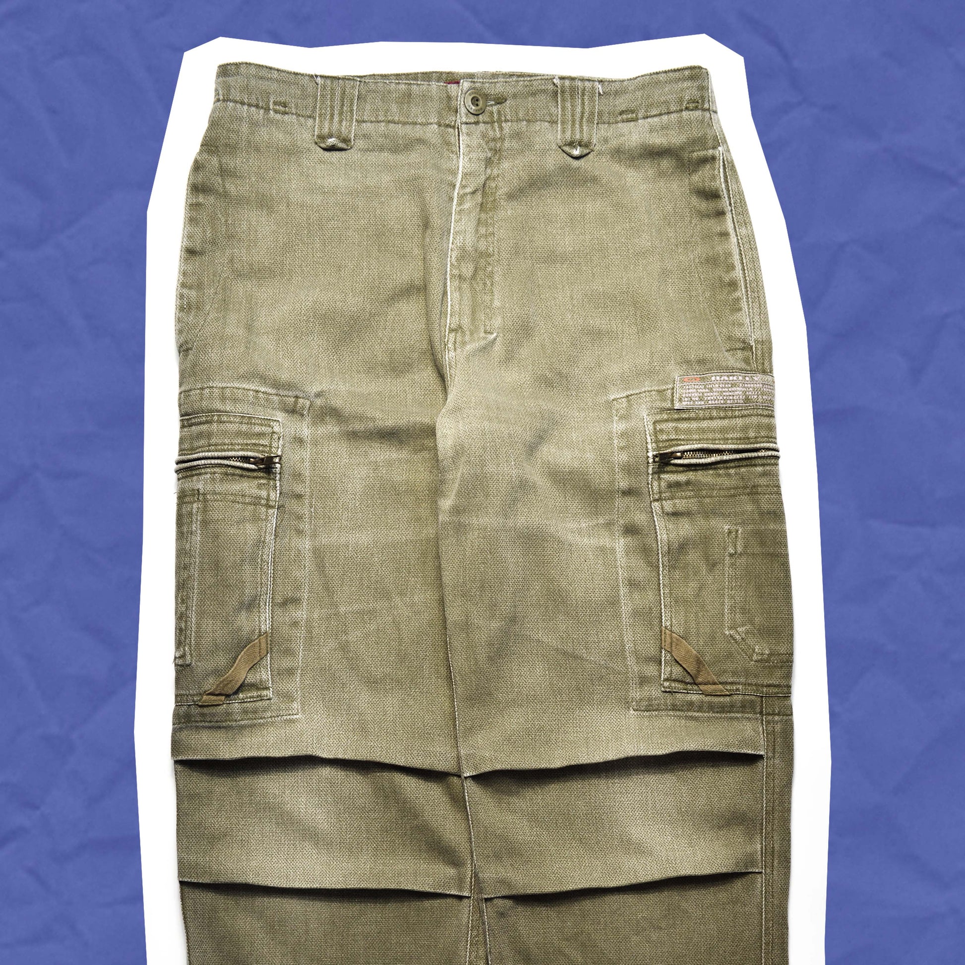 Oakley Green / Grey Baggy Denim Cargo Pants (33)