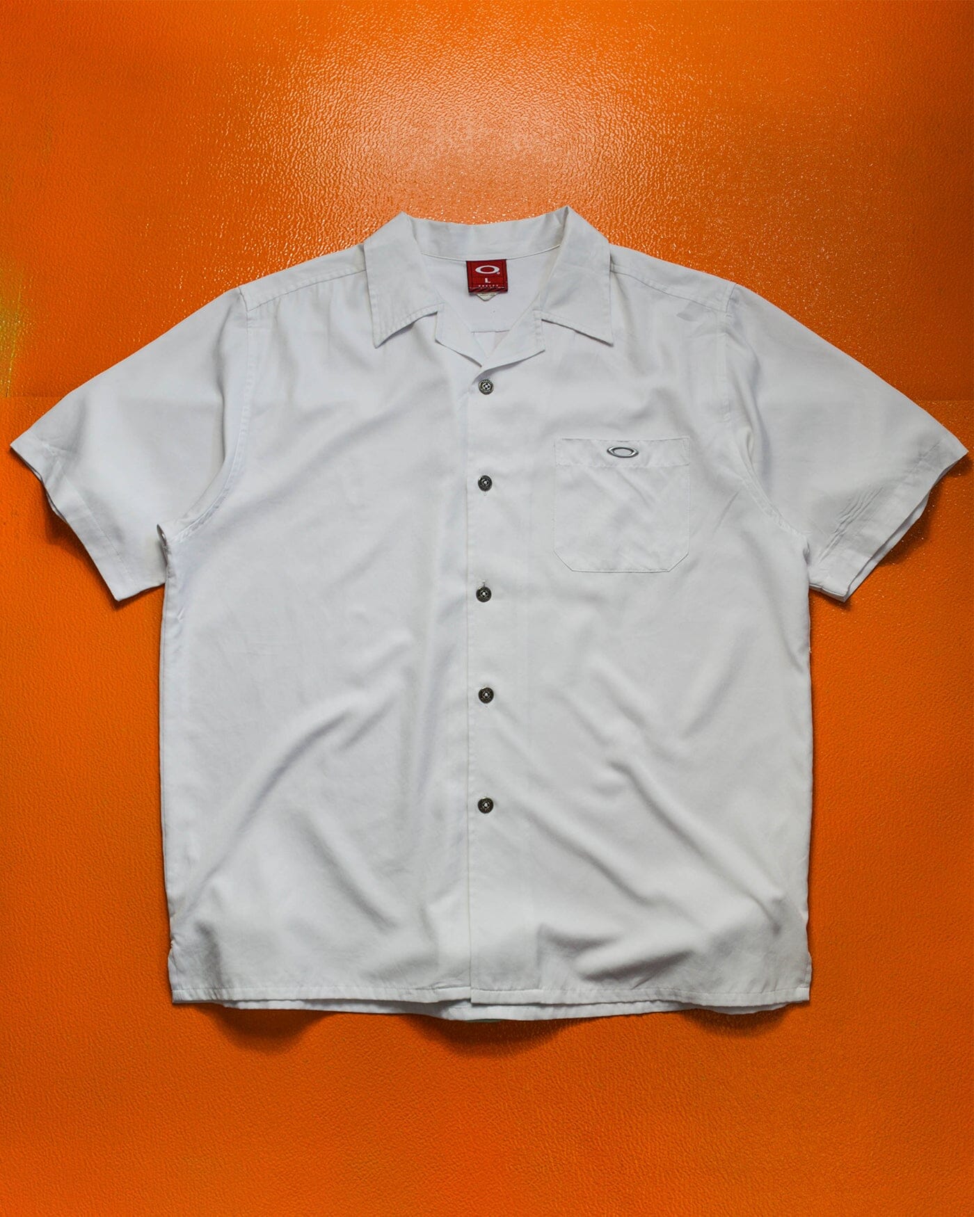 Oakley White Open Collar Short Sleeve Shirt (L~XL)