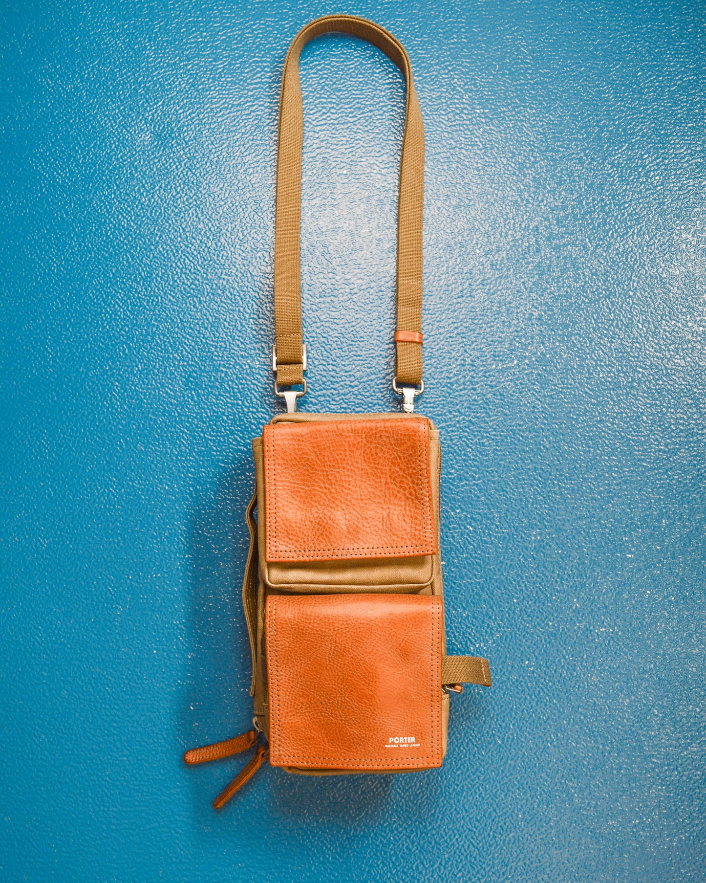 Porter Yoshida 3in1 Field Canvas / Vegetable Tanned Leather Side / Shoulder Bag (~OS~)