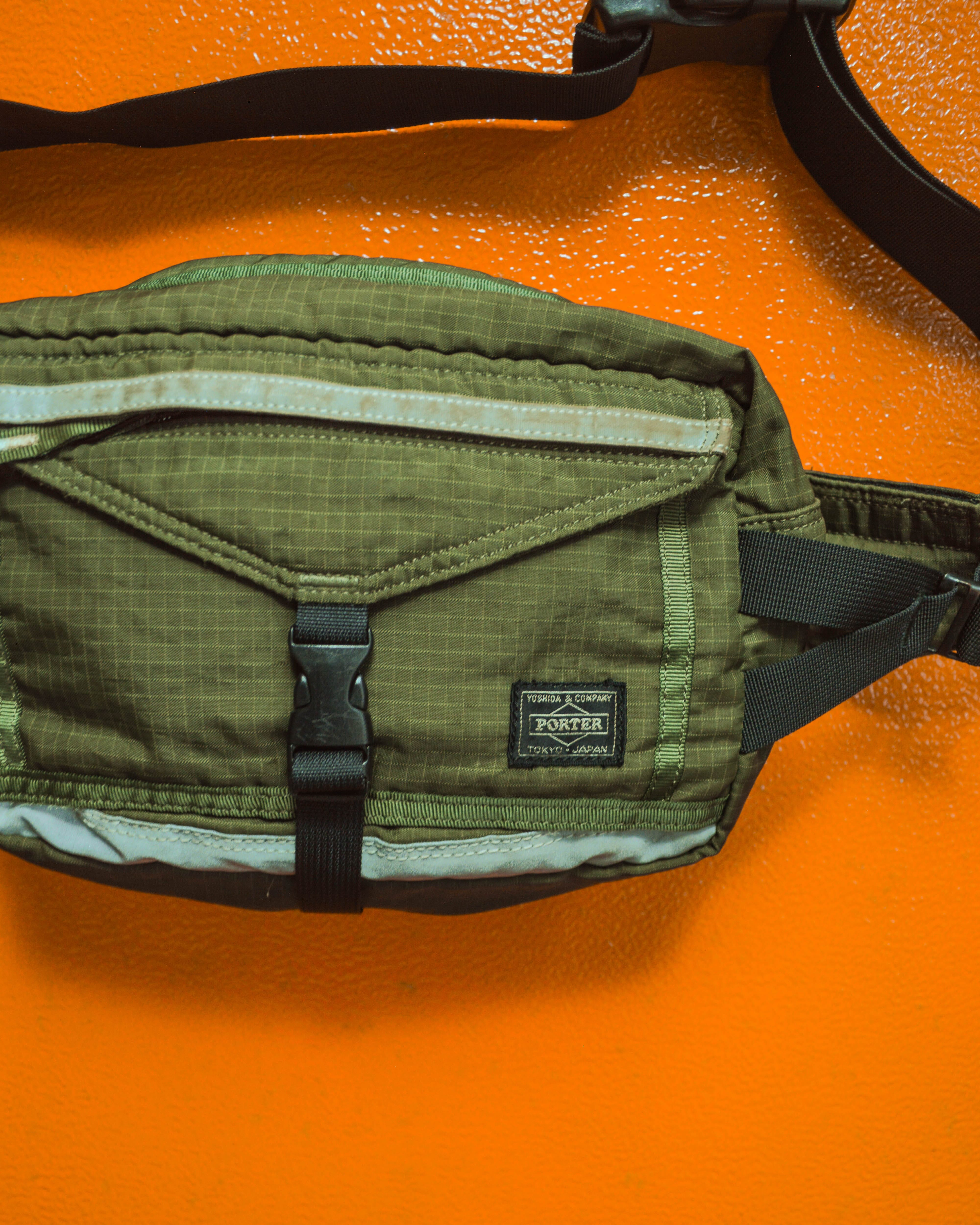 Porter Yoshida Green Large Ripstop Waist / Cross Body Bag