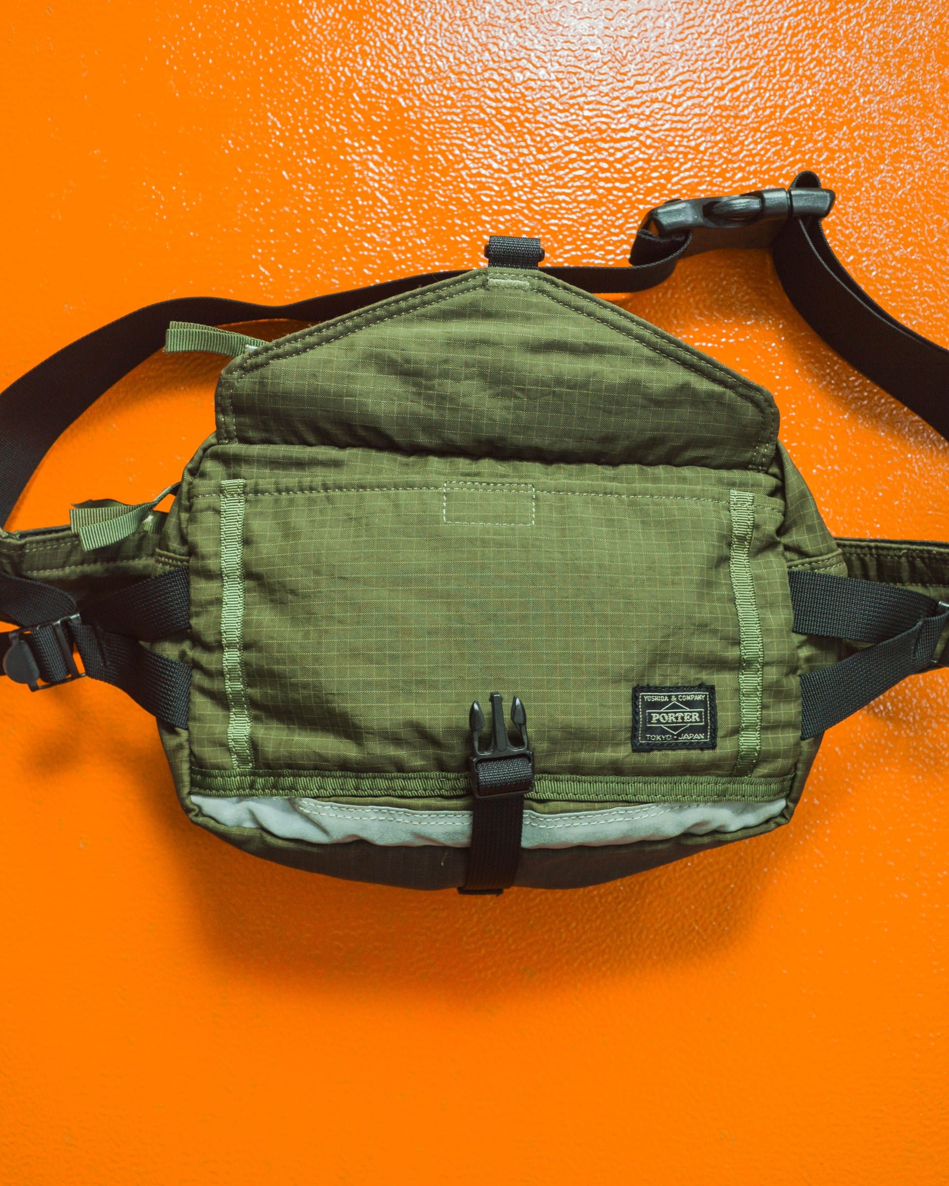Porter Yoshida Green Large Ripstop Waist / Cross Body Bag (~OS~)