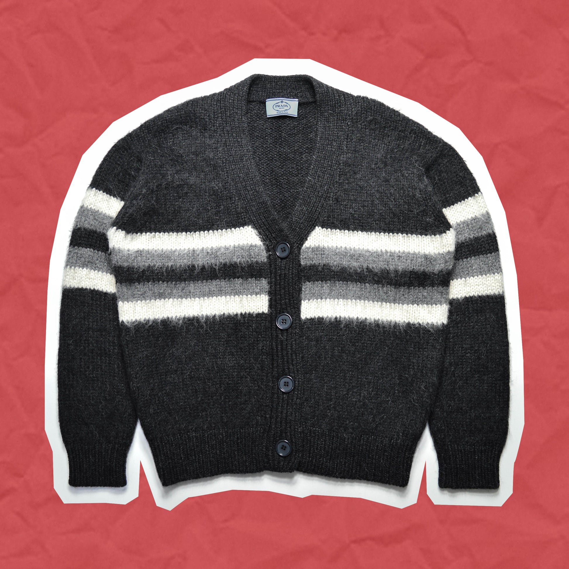 Prada A/W 10 Striped Alpaca Wool Cardigan (~M~)