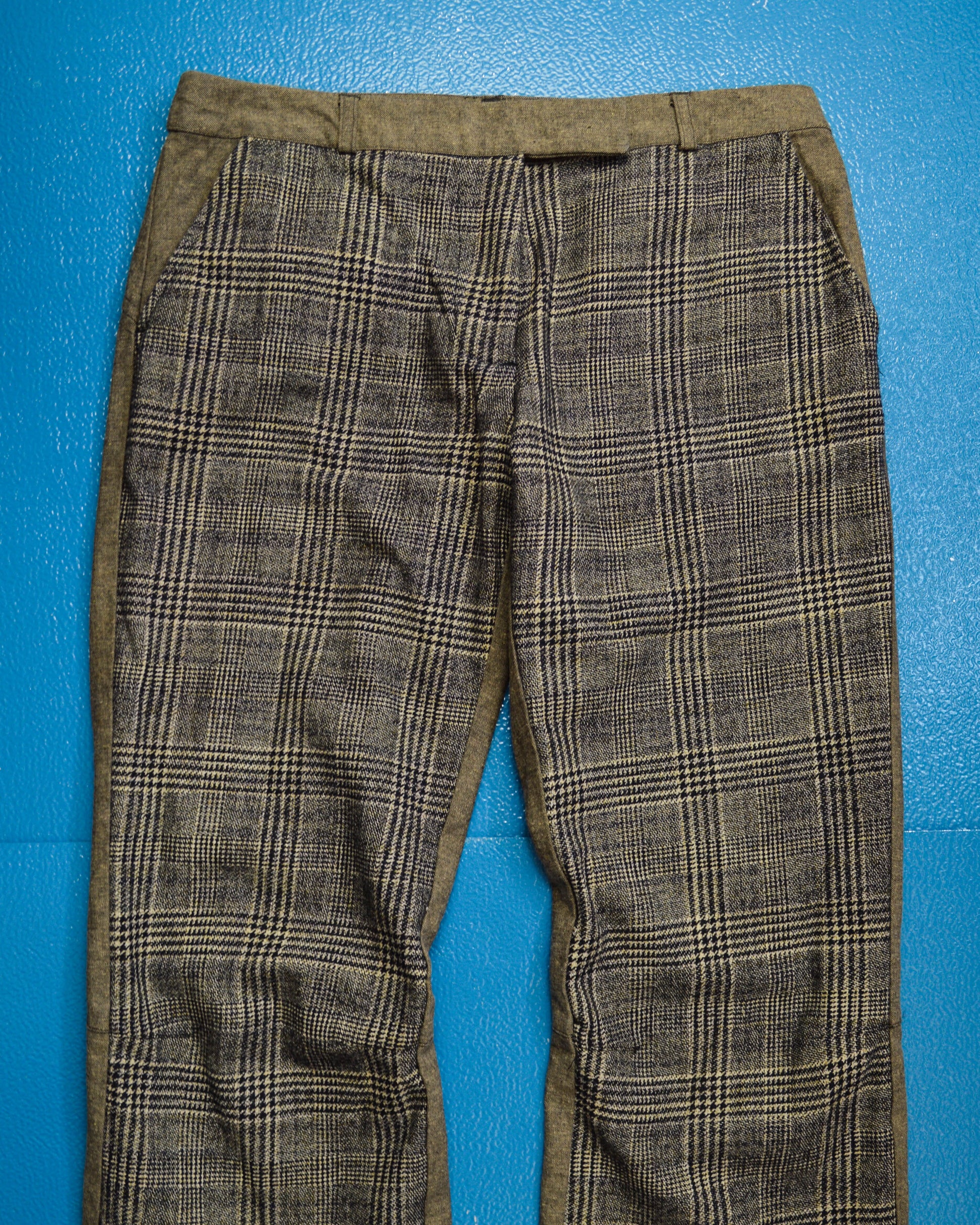 ron orb 90s Hybrid Houndstooth Panelled Pants Trousers (~31~)