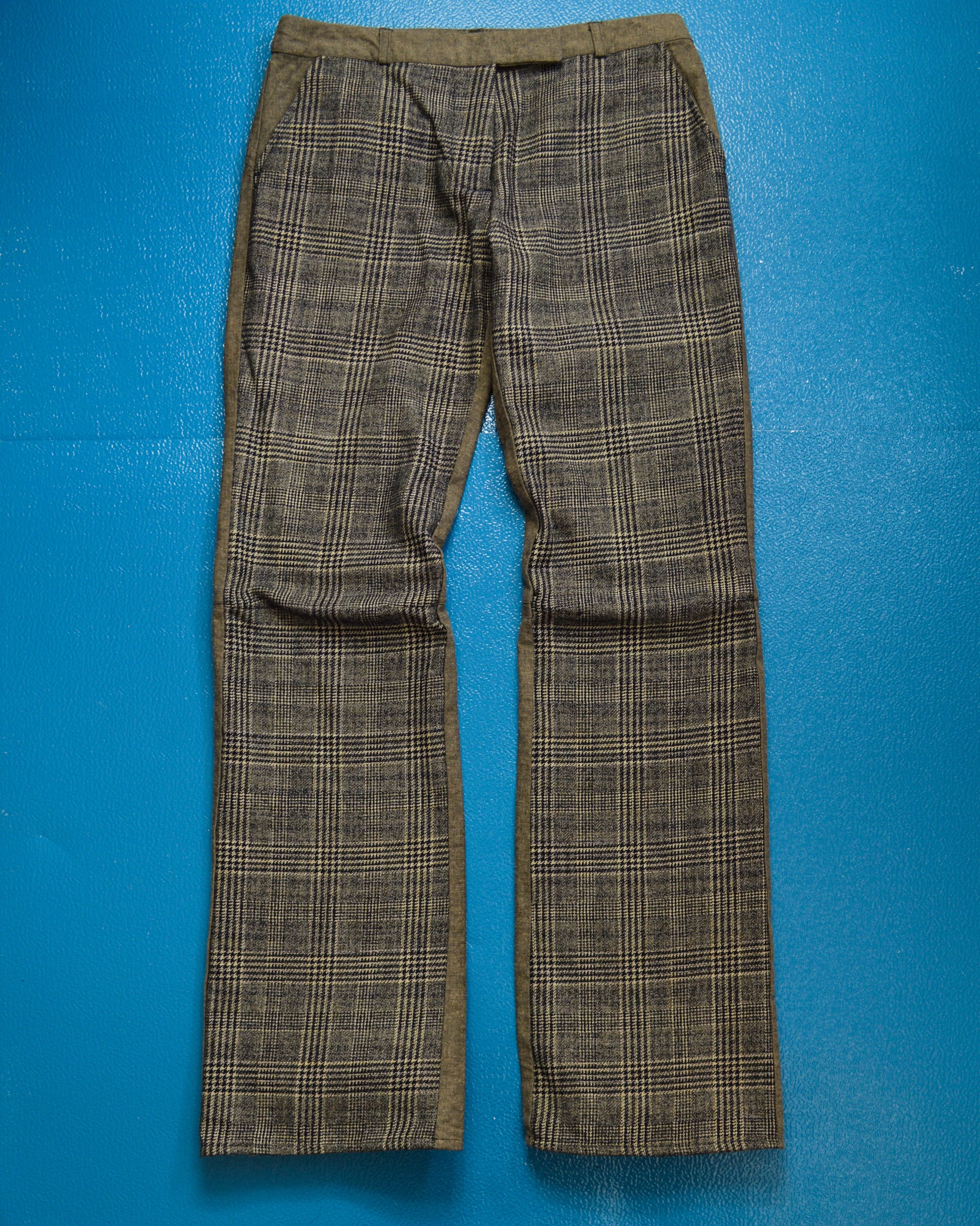 ron orb 90s Hybrid Houndstooth Panelled Pants Trousers (~31~)