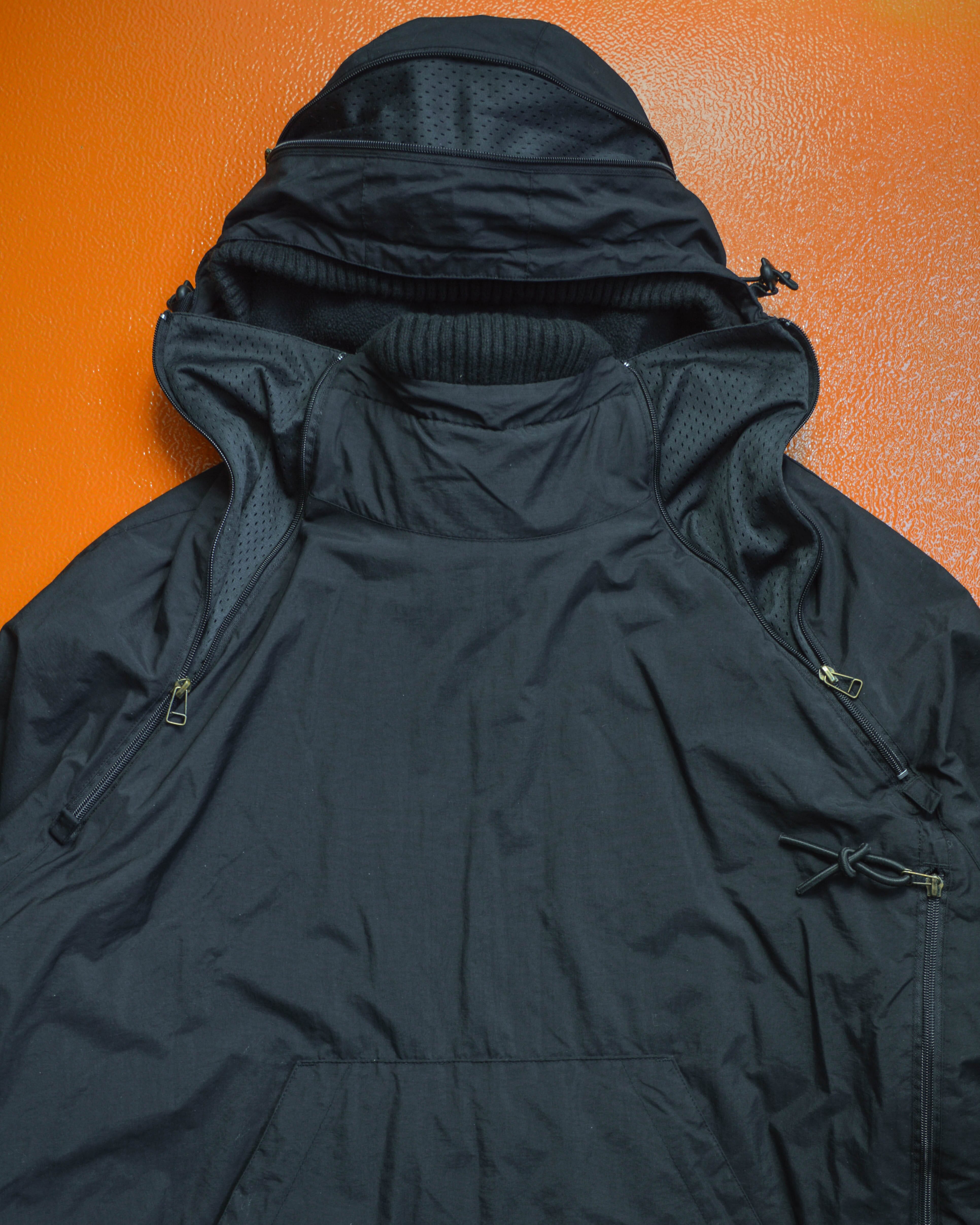 Schott Black Multi Zip Ventilated Pullover Jacket (XXL