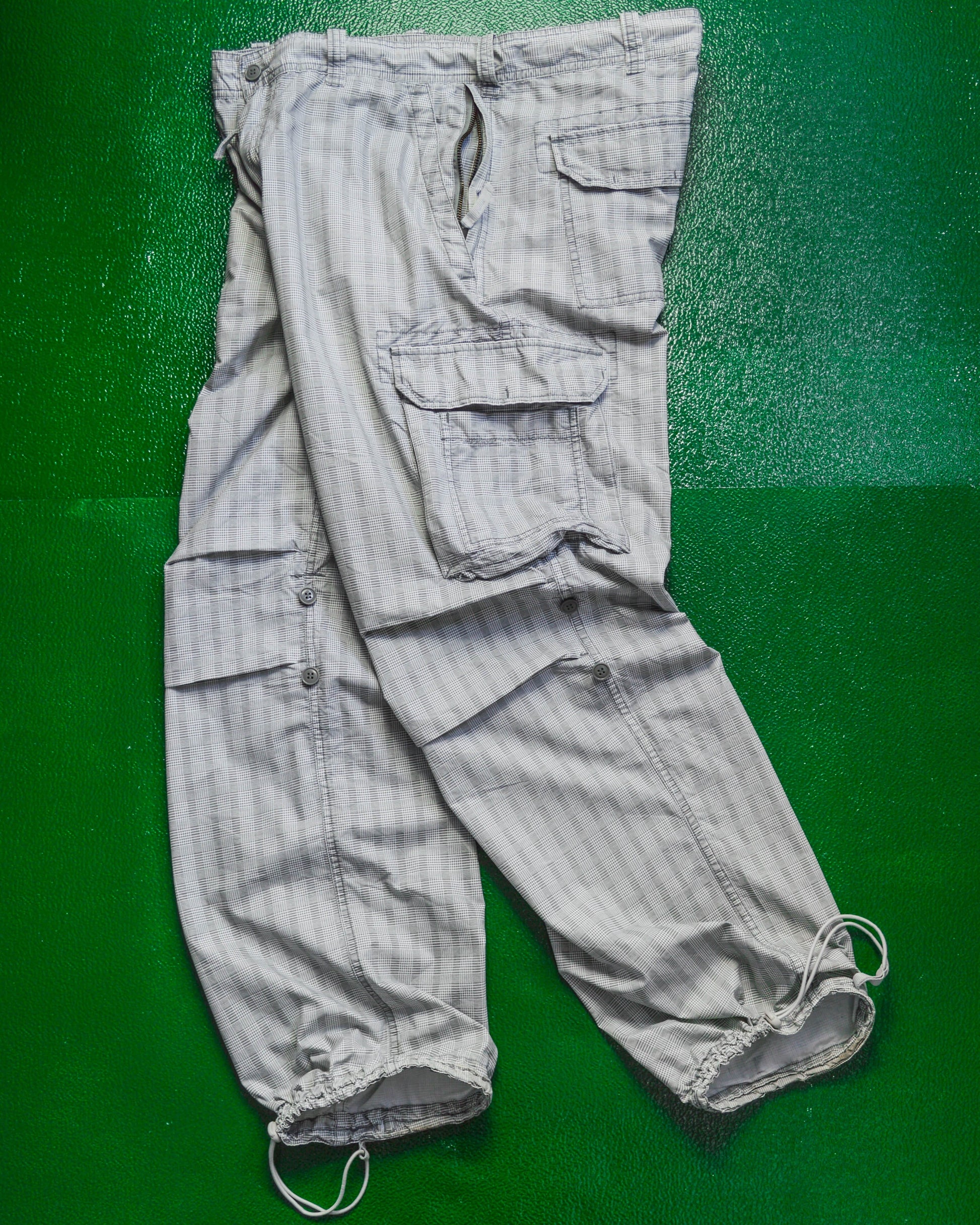 schott Grey Plaid Knee Dart Snopant / Military Style Multipocket Cargo Pants (33~36)