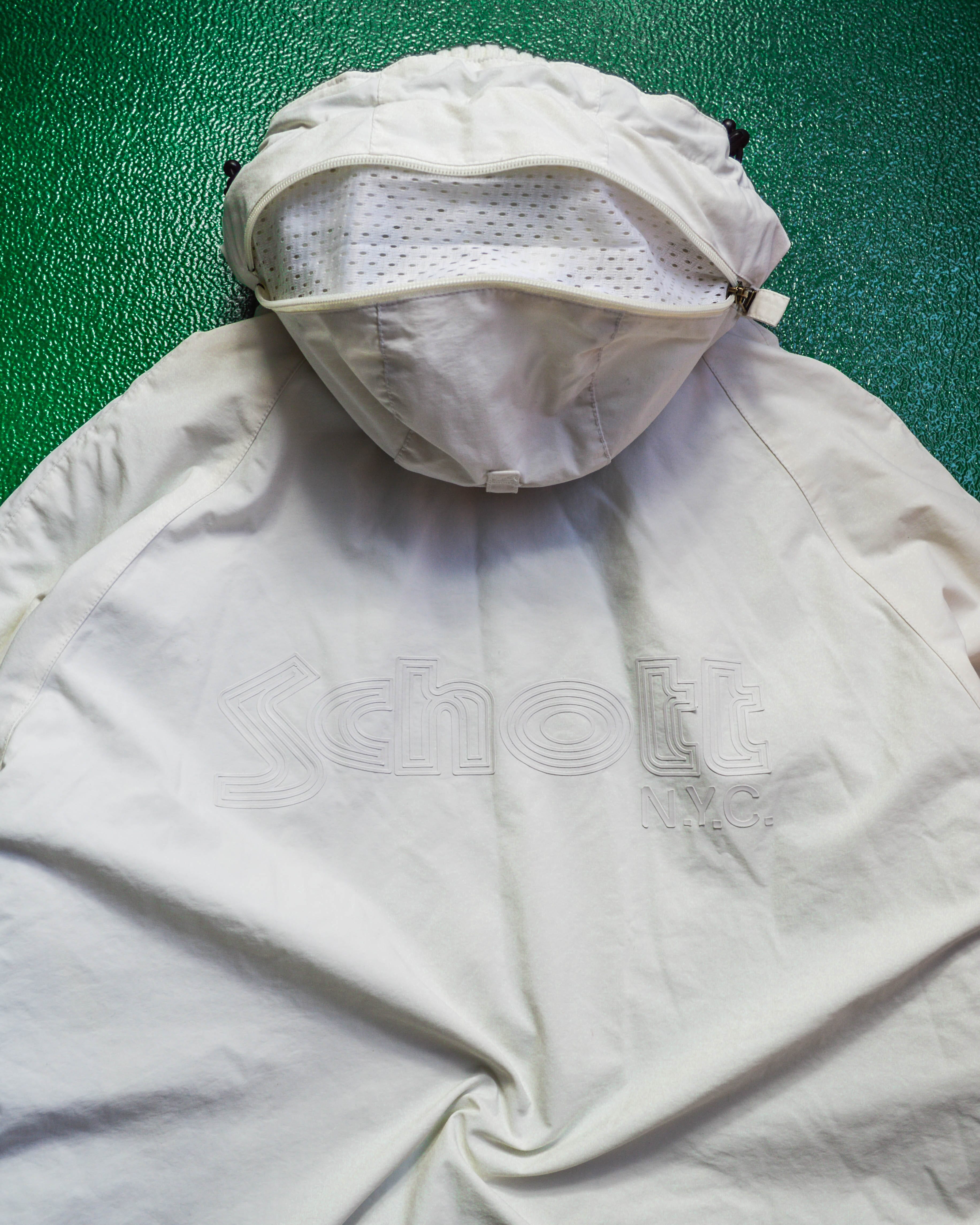 Schott White Multi Zip Ventilated Technical Pullover Jacket