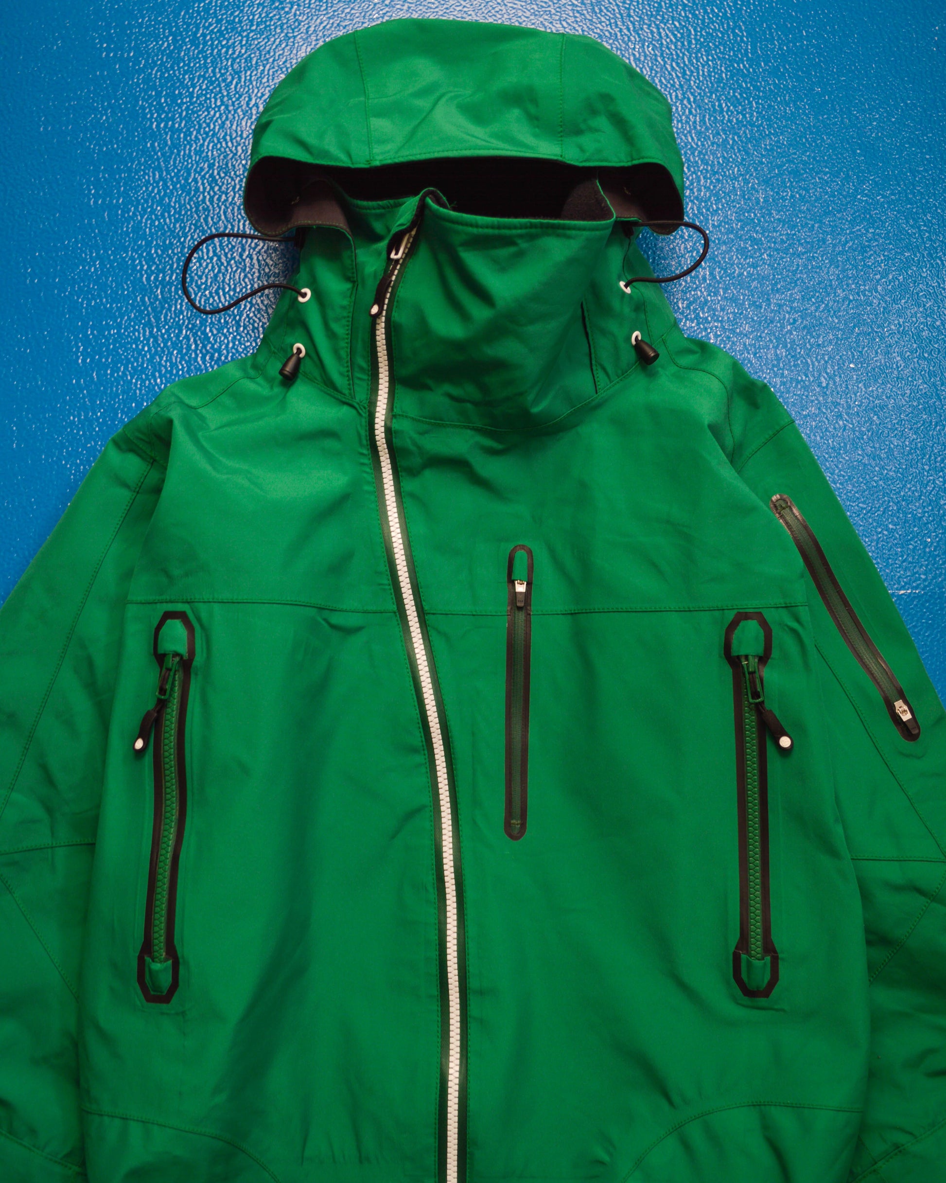 Stussy AFDICEGEAR A/W11 Green Asymmetrical Curved Zip Gore-tex Jacket (~M~)