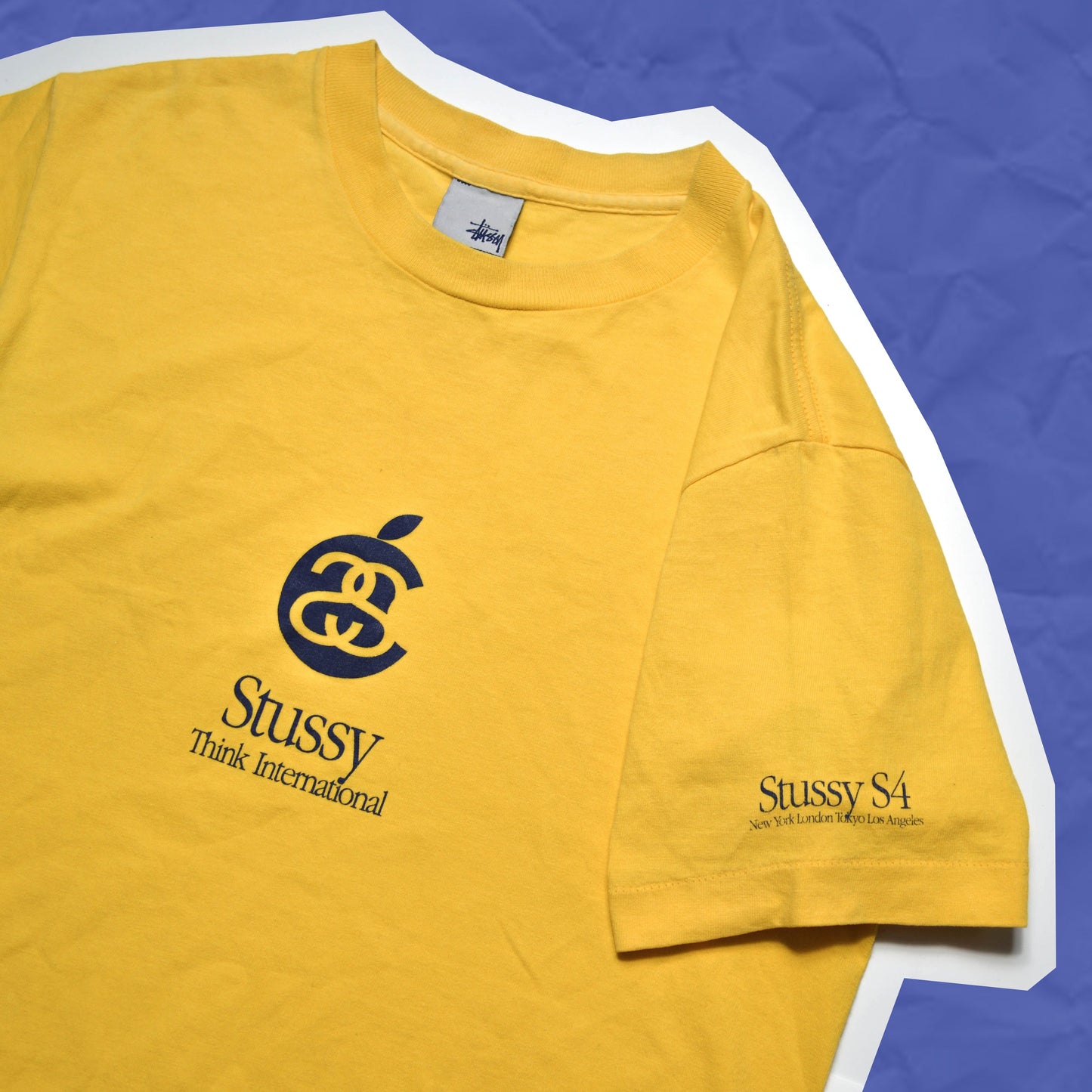Stussy Apple Think International Yellow T-shirt (S)