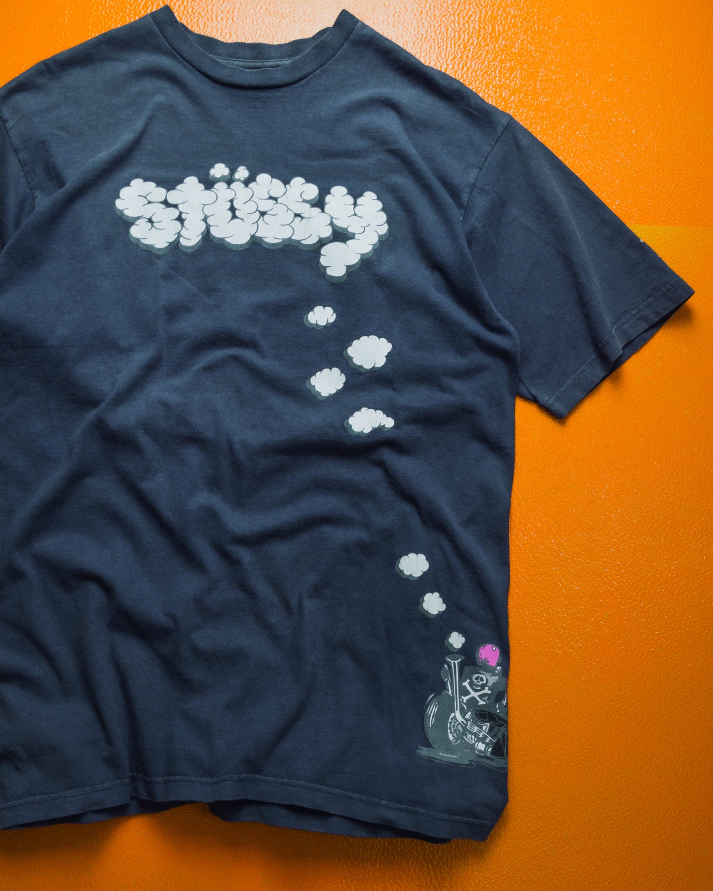 Stussy Biker Fumes / Smoke Graphic T-shirt (L)