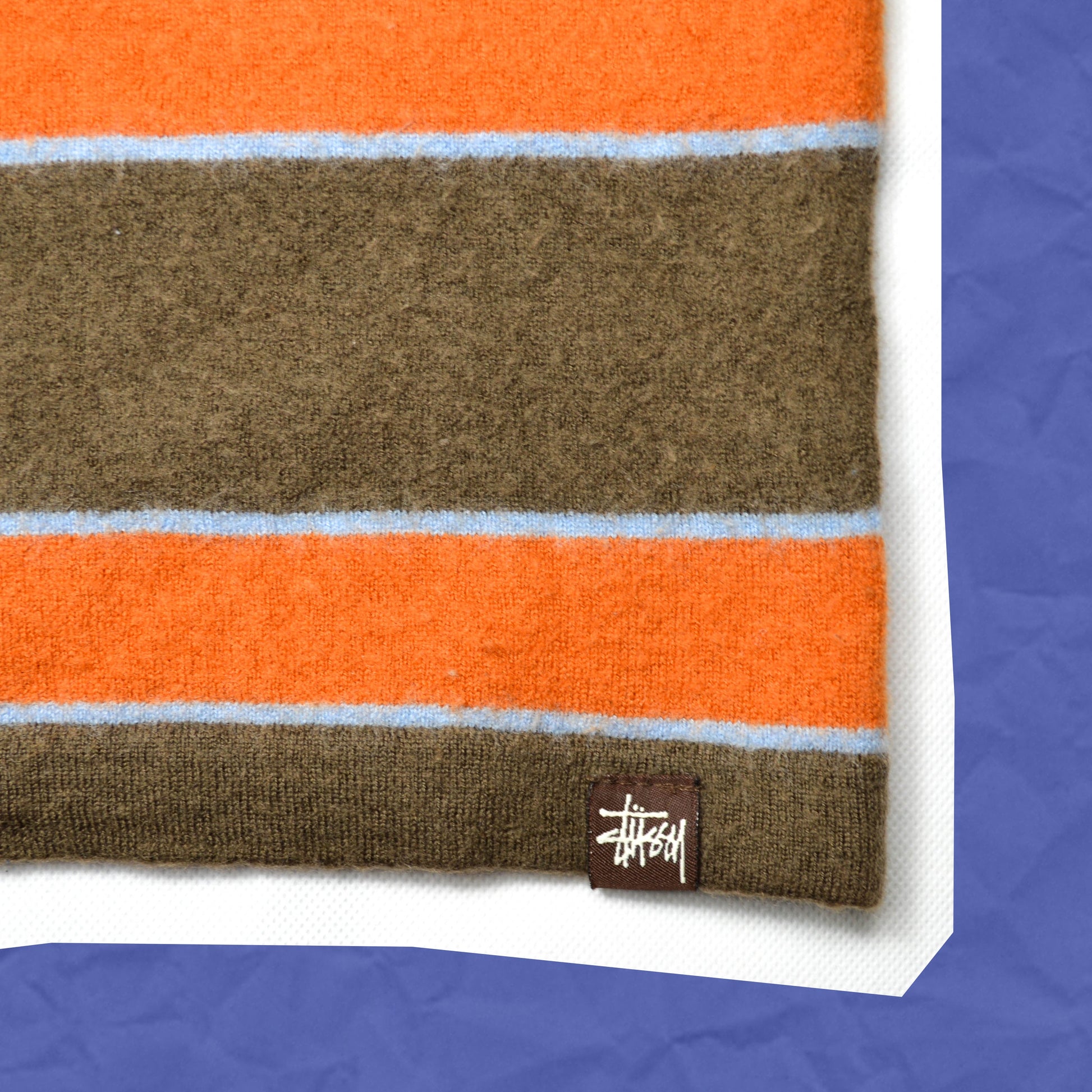 Stussy Brown and Orange Striped Sweater (~S~)