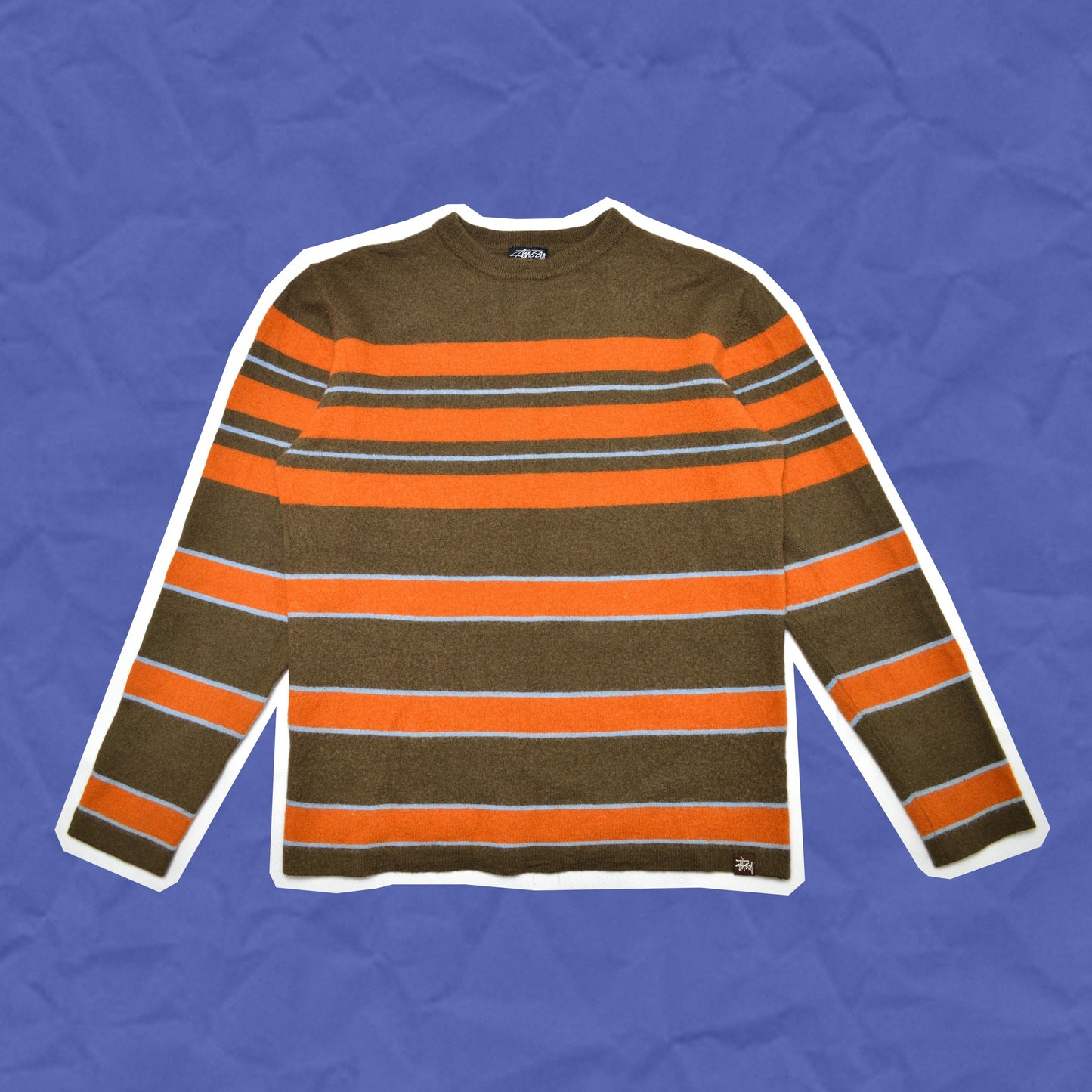 Stussy Brown and Orange Striped Sweater (~S~)