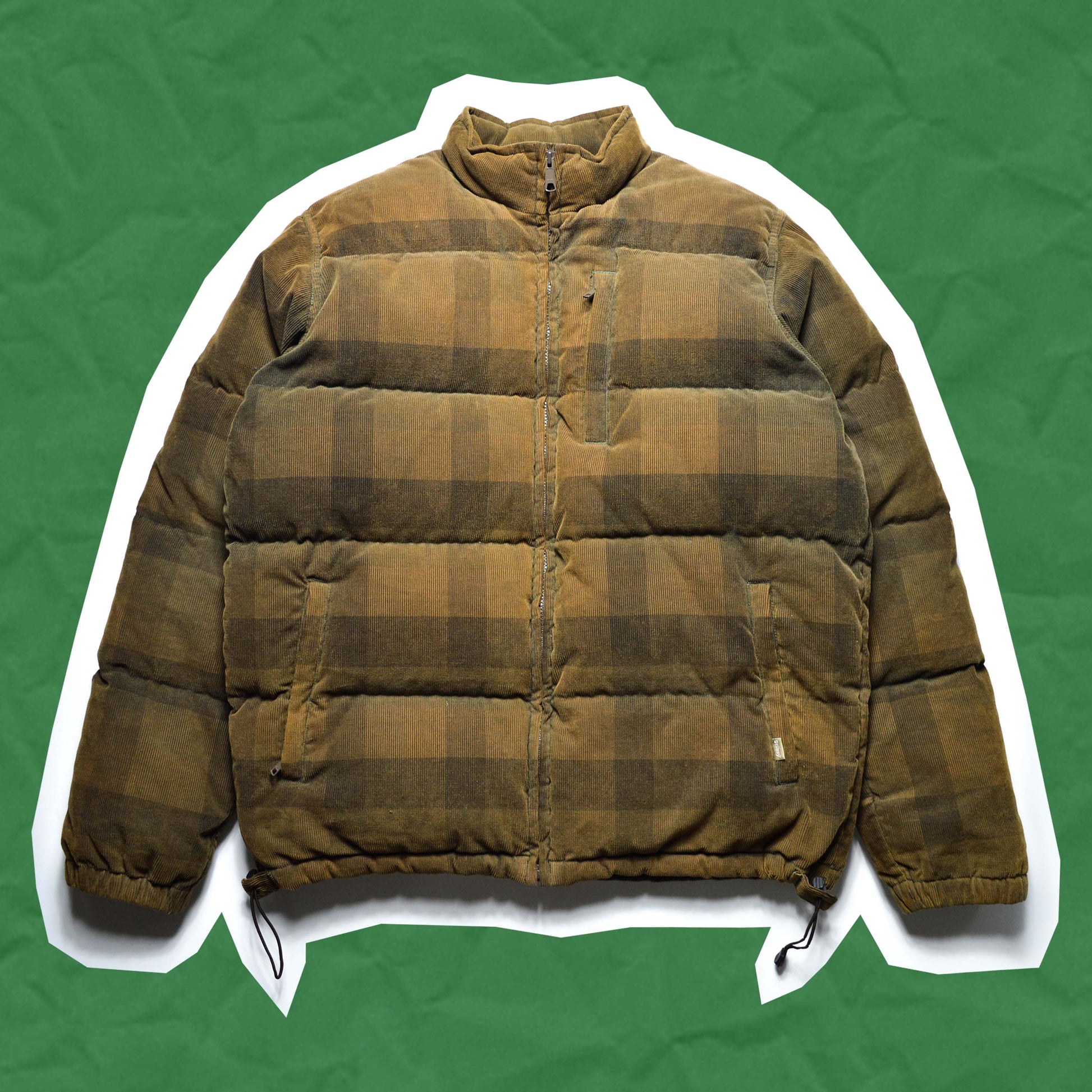 Stussy Brown Plaid Corduroy Puffer (M~L)