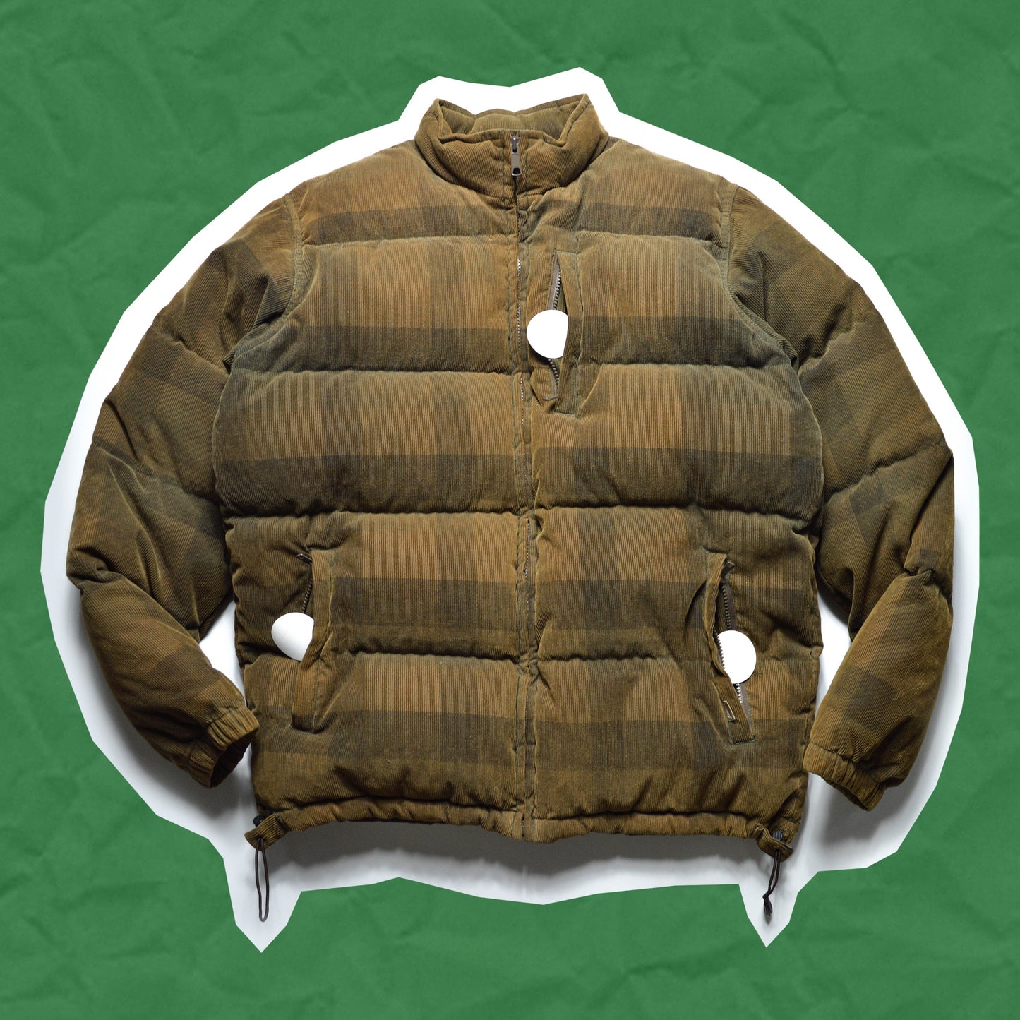 Stussy Brown Plaid Corduroy Puffer (M~L)