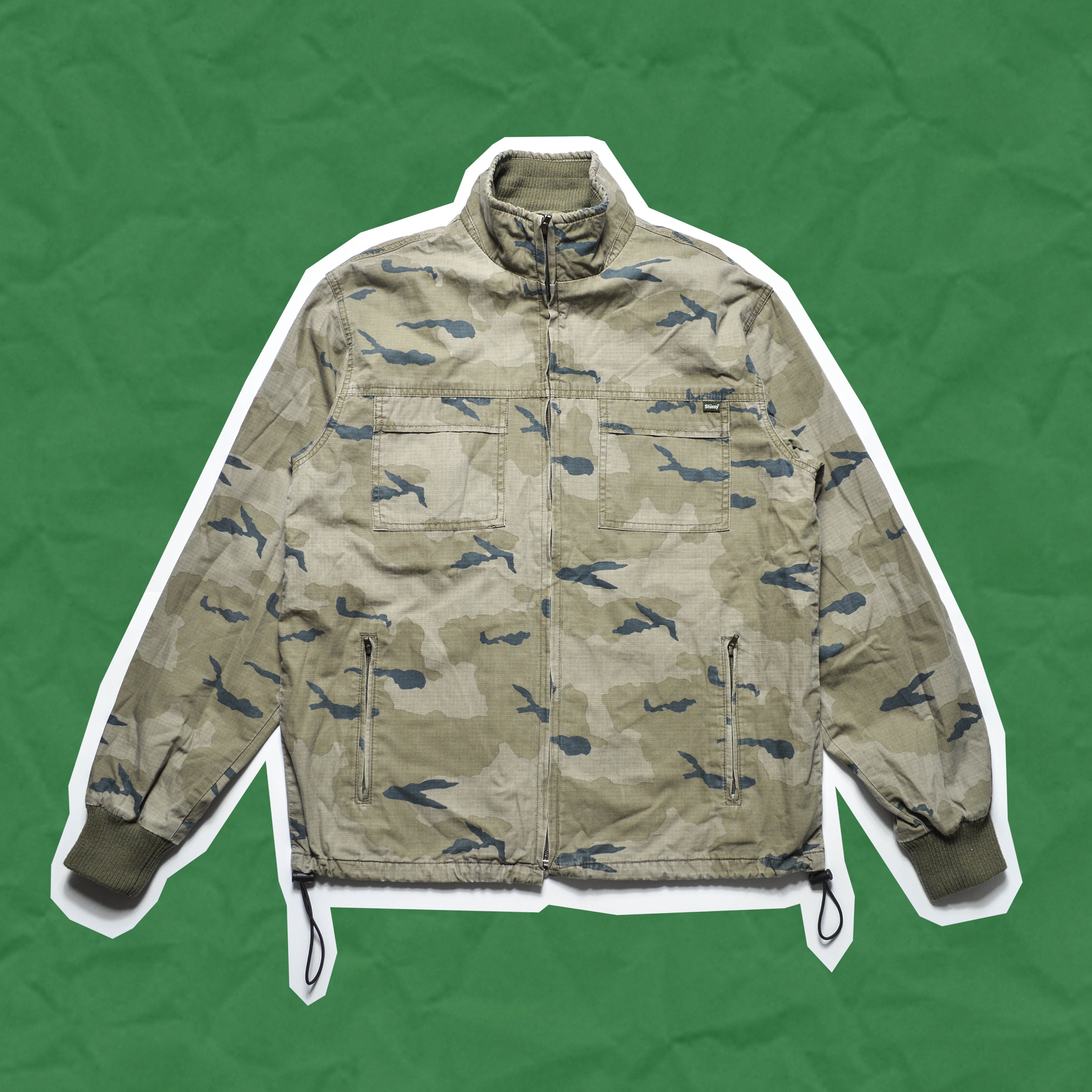 Stussy desert discount camo rain jacket