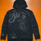 Stussy Collage Split Logo Asymmetrical Zip Up Black Hoody (L)