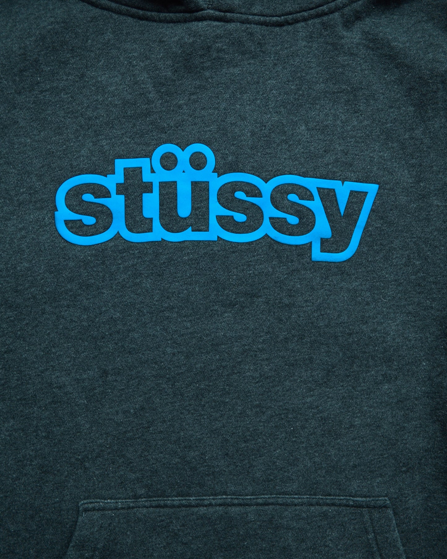Stussy Dark Grey / Blue Bubble Logo Pullover Hoody (M&L)