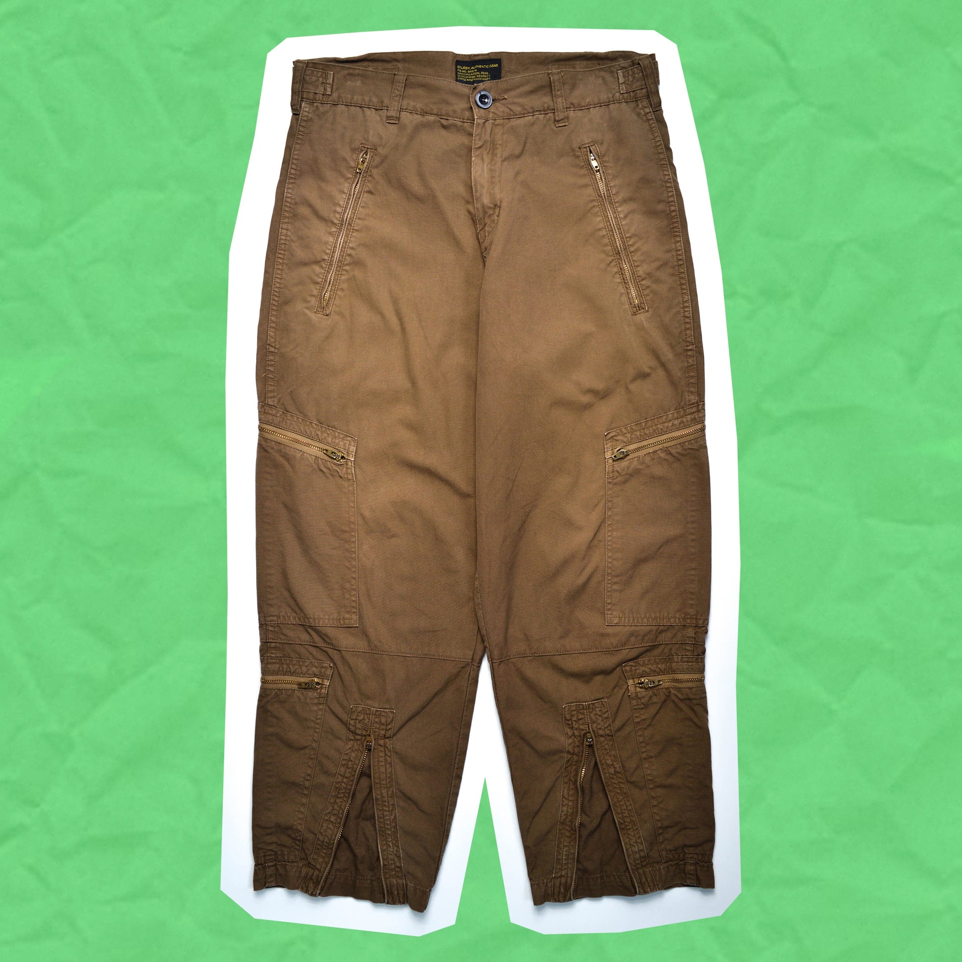 Stussy Deep Brown Multi-Pocket Cargos Flight Pants (~30~)