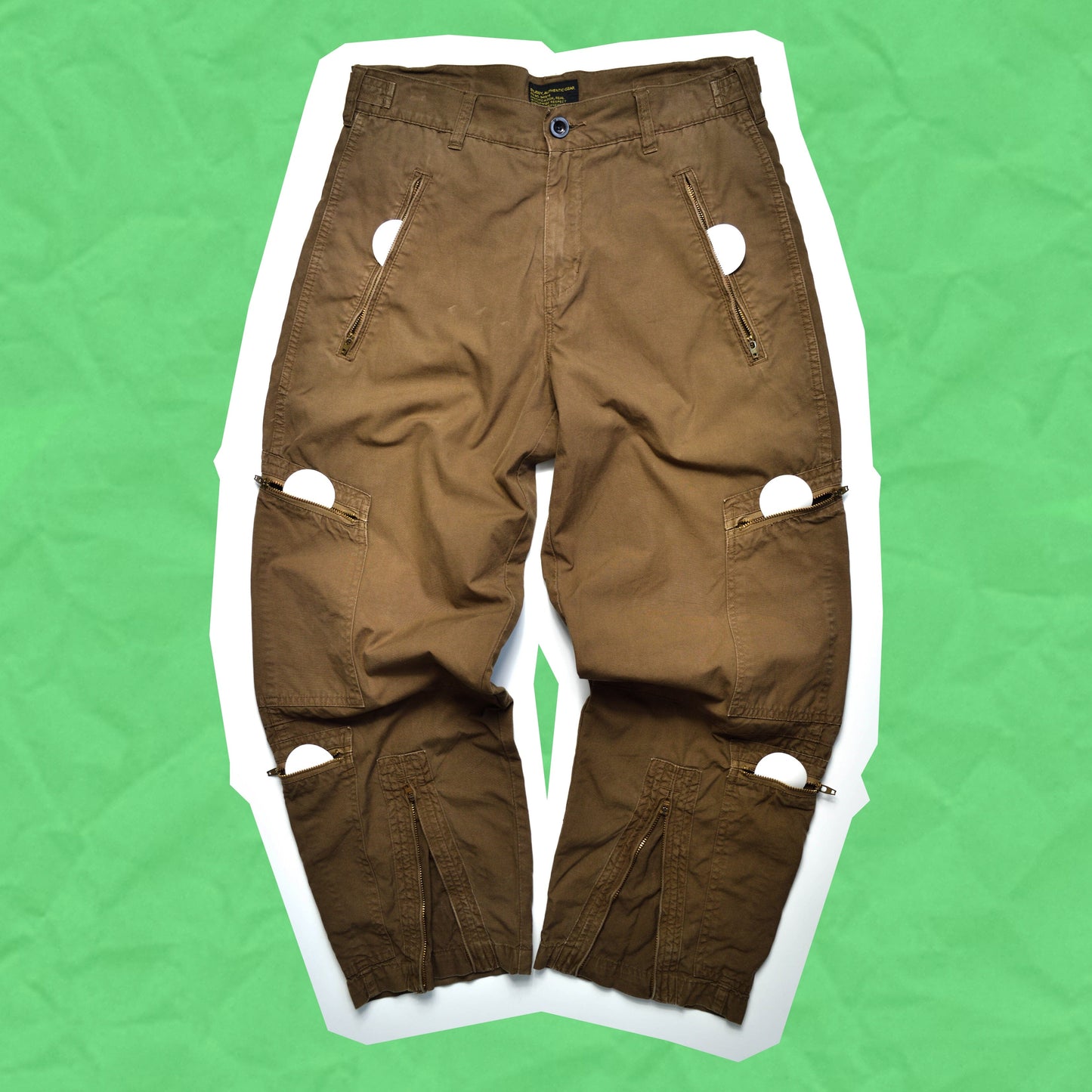 Stussy Deep Brown Multi-Pocket Cargos Flight Pants (~30~)