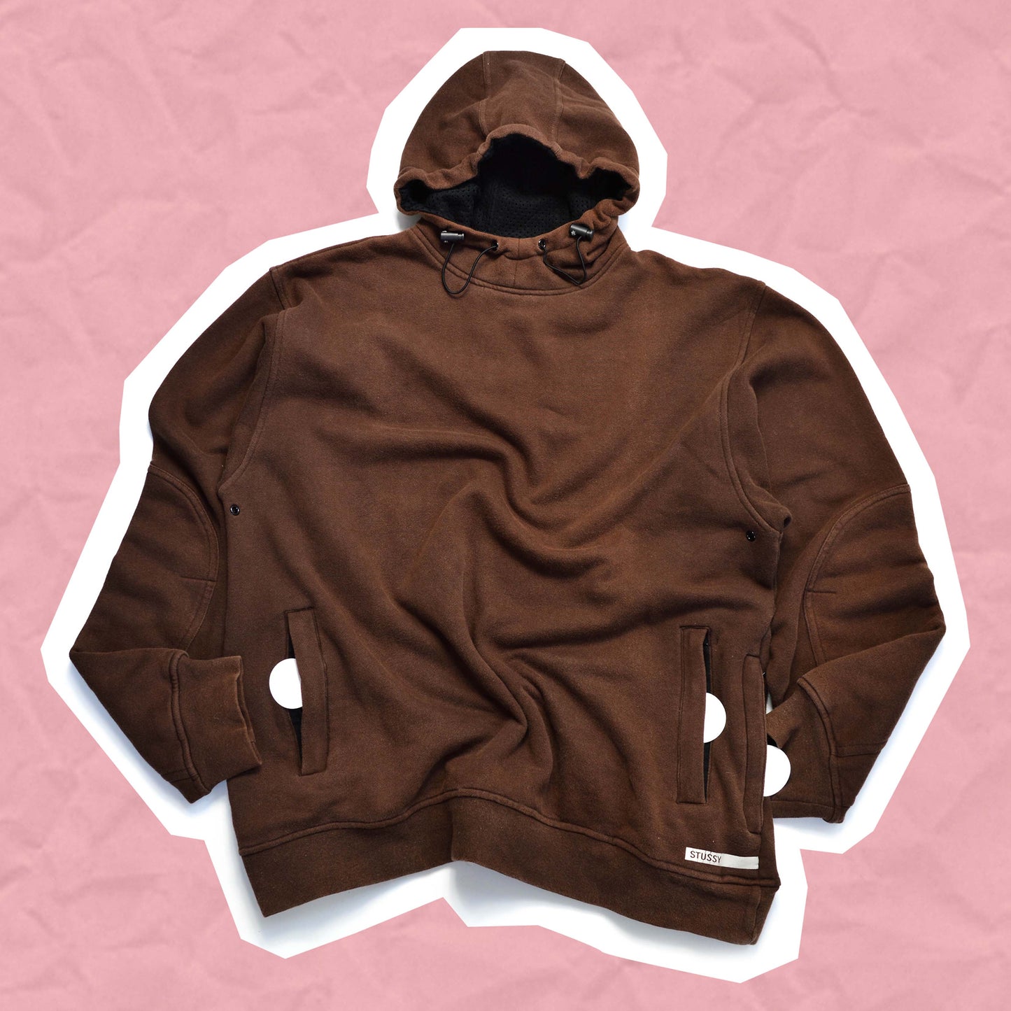 Stussy Deep Brown Smock Neck Hoody (L)